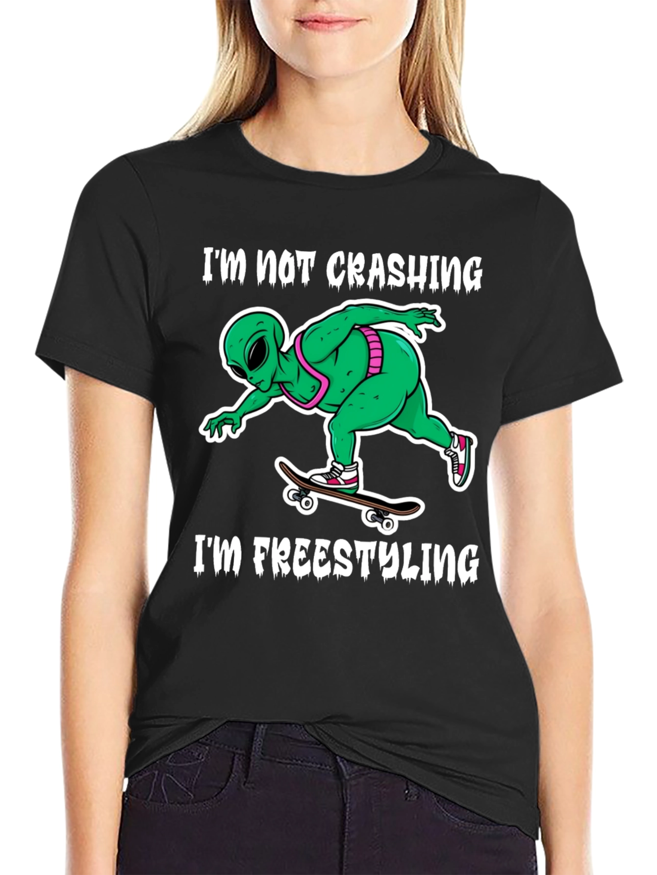 Alien Freestyling Skateboard T-Shirt