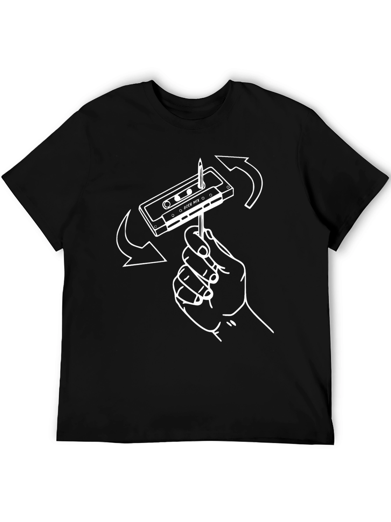 Retro Cassette Tape T-Shirt - Hand Rewind Design