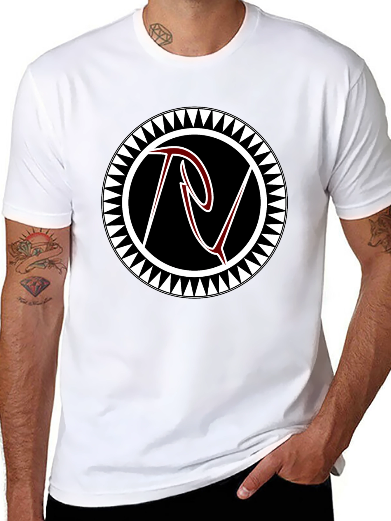 Black Tee with Tribal Circle Logo