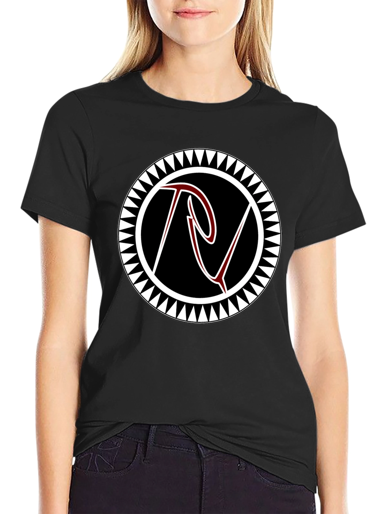 Black Tee with Tribal Circle Logo