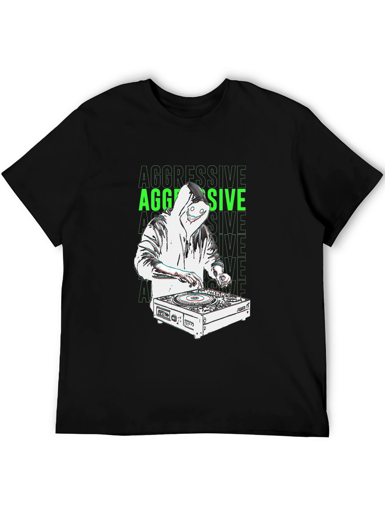 Aggressive DJ Graphic T-Shirt