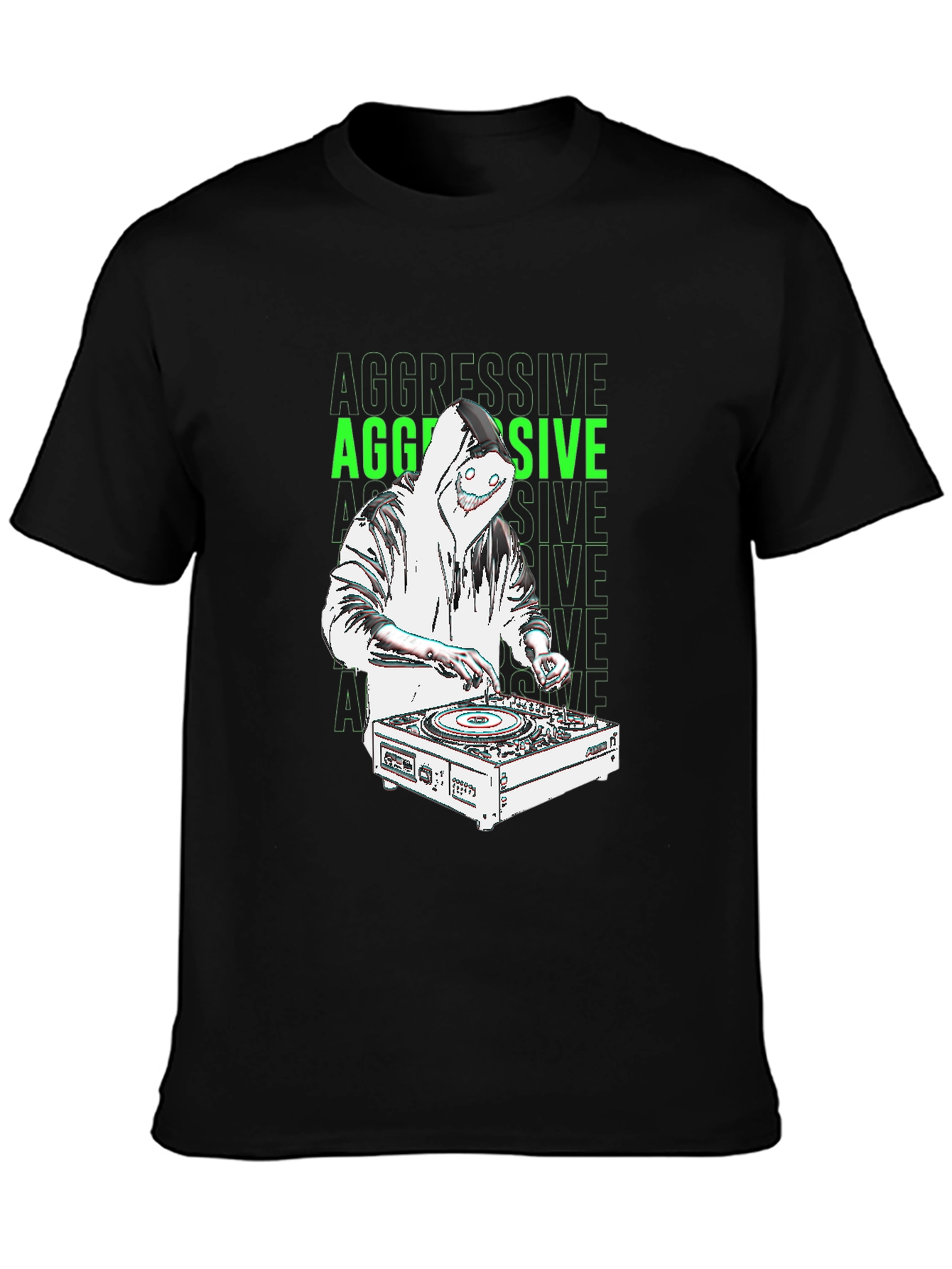 Aggressive DJ Graphic T-Shirt