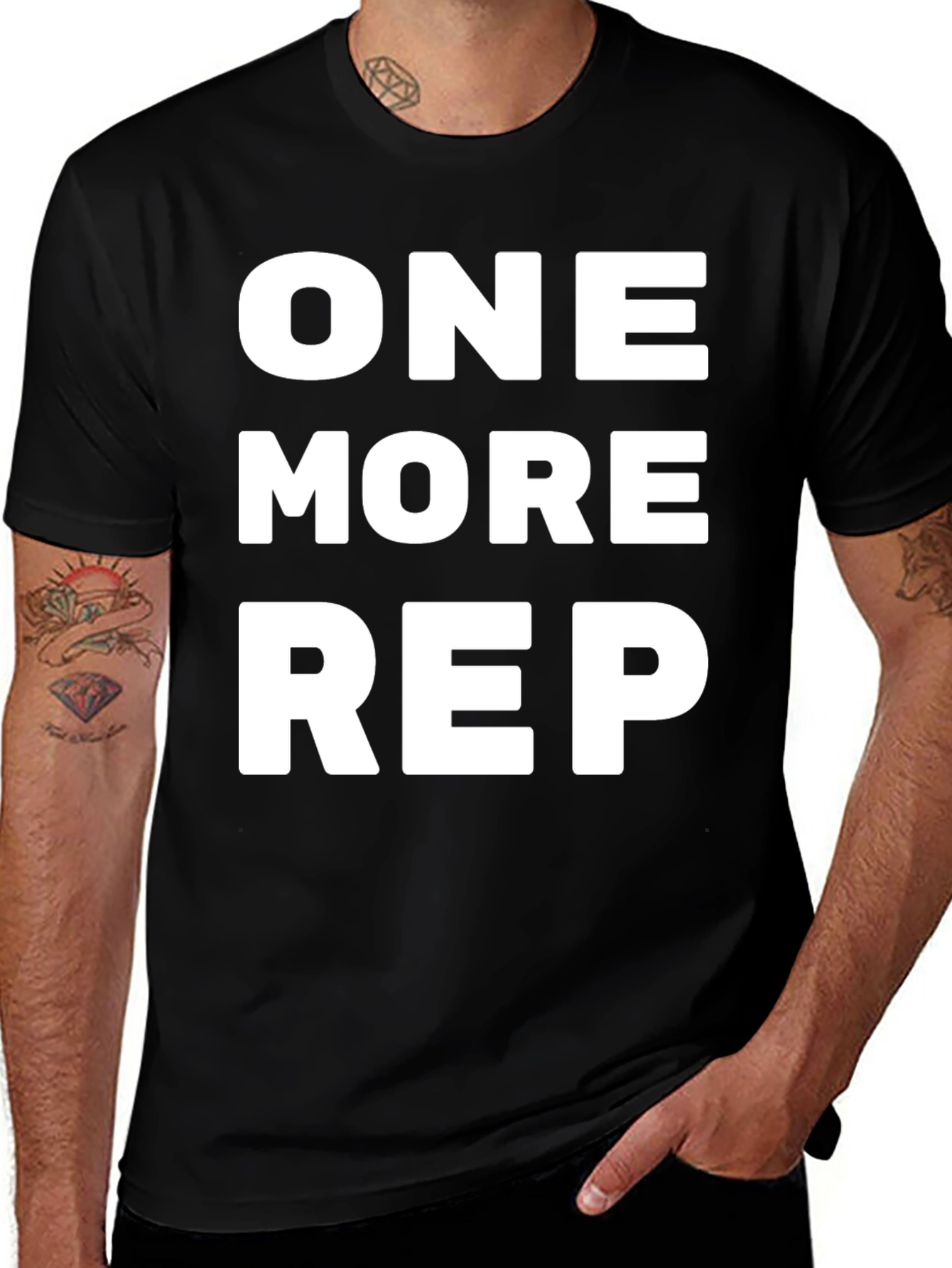 One More Rep Black Graphic Tee