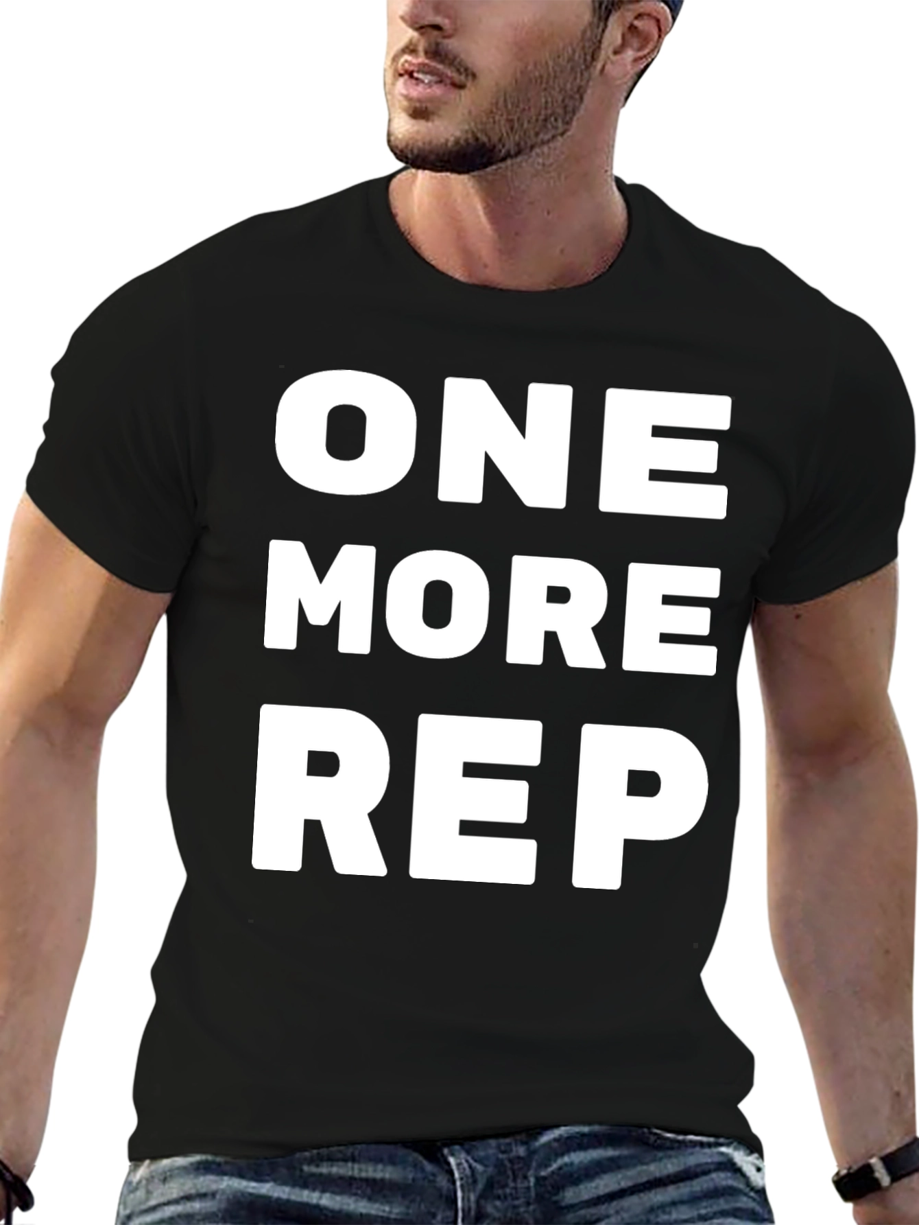 One More Rep Black Graphic Tee