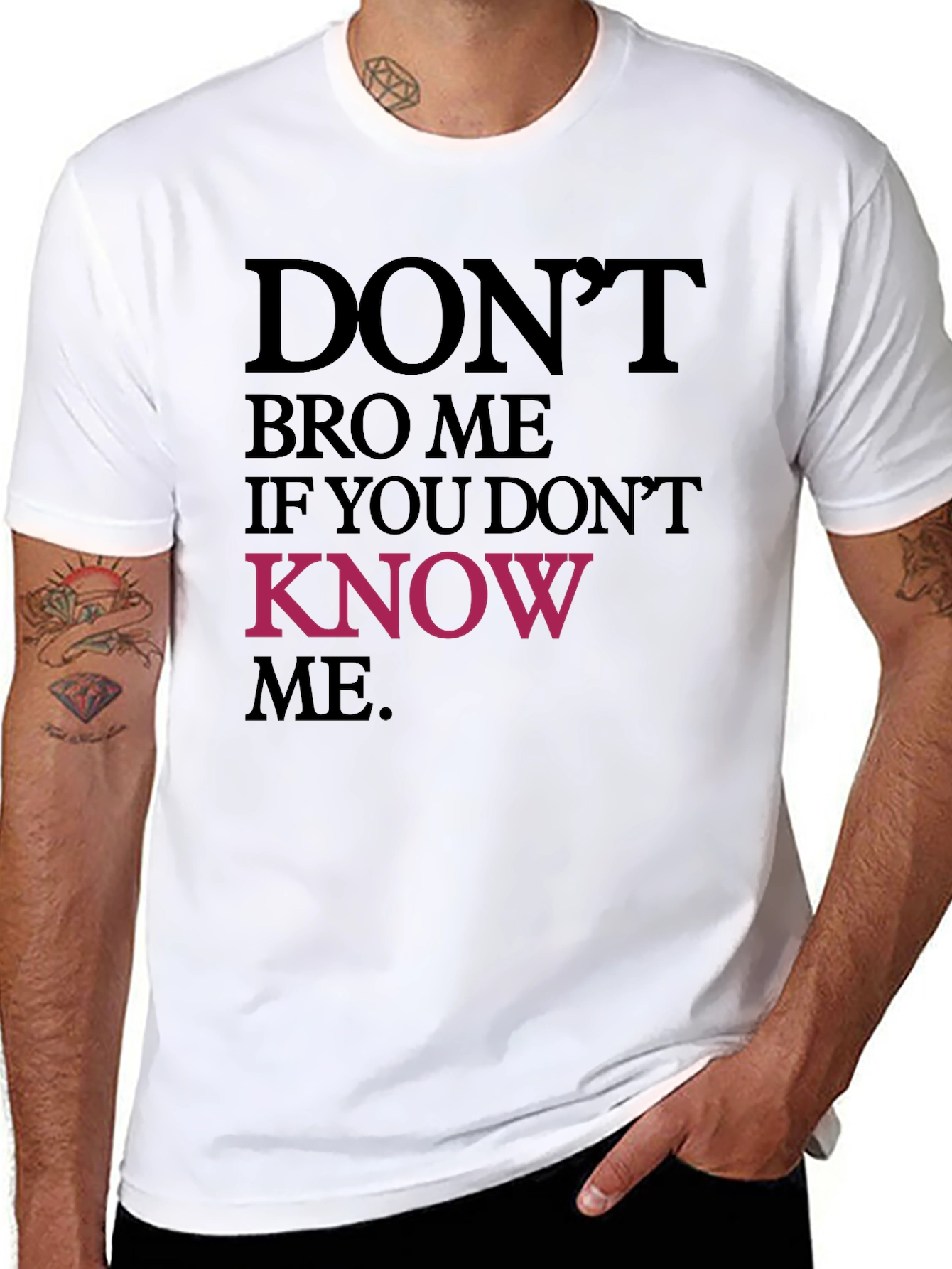 Dont Bro Me Graphic Tee - Black Crewneck T-Shirt