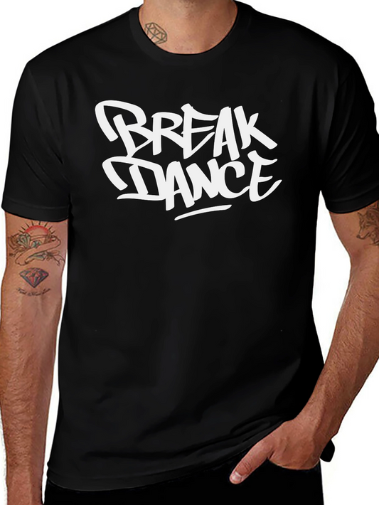 Break Dance Graphic T-Shirt - Black Crew Neck Tee