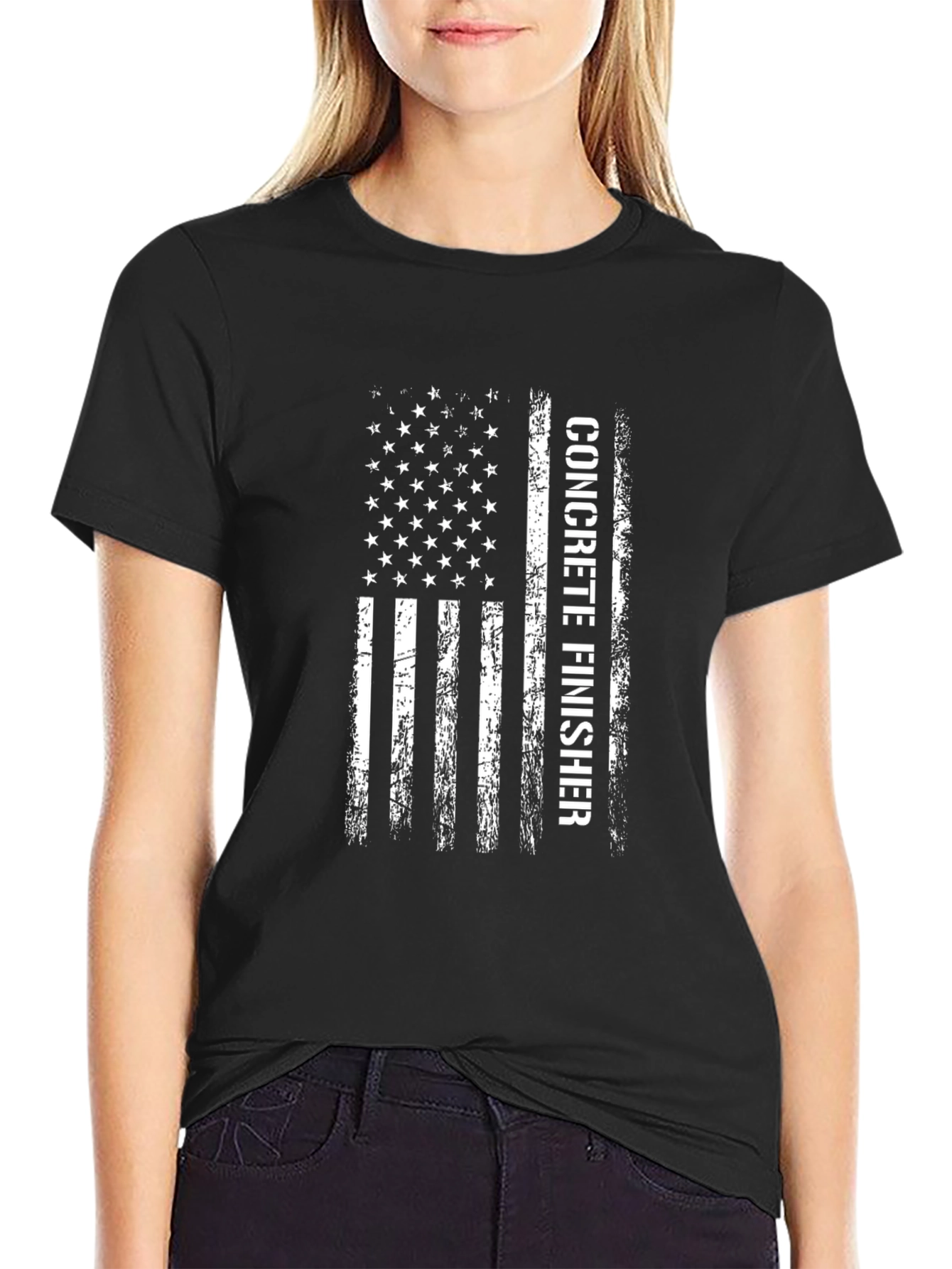 Concrete Finisher American Flag T-Shirt