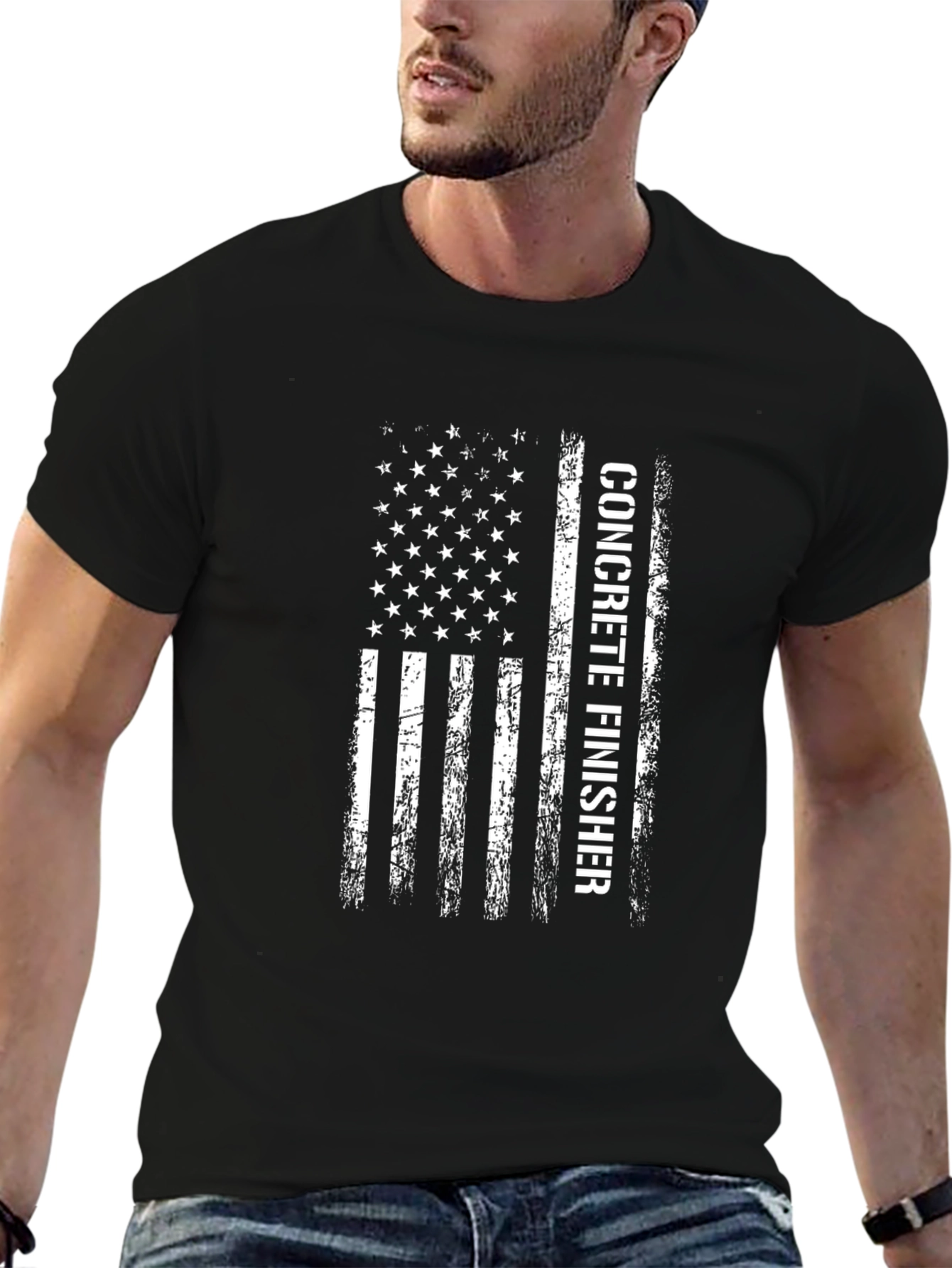 Concrete Finisher American Flag T-Shirt
