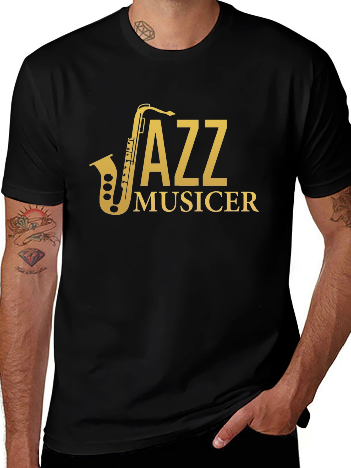 Jazz Musician Saxophone Graphic T-Shirt