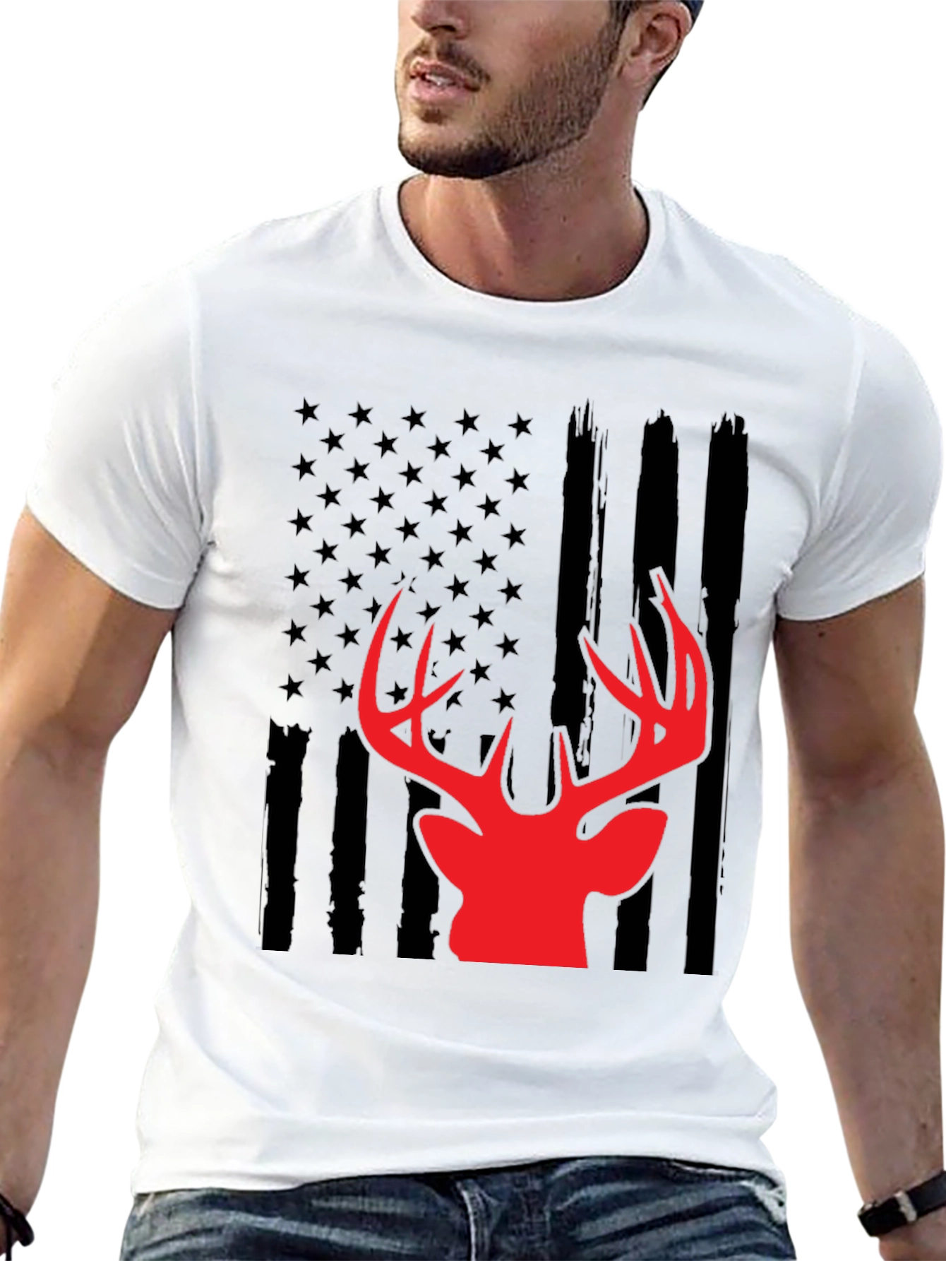 American Flag Deer Graphic Tee