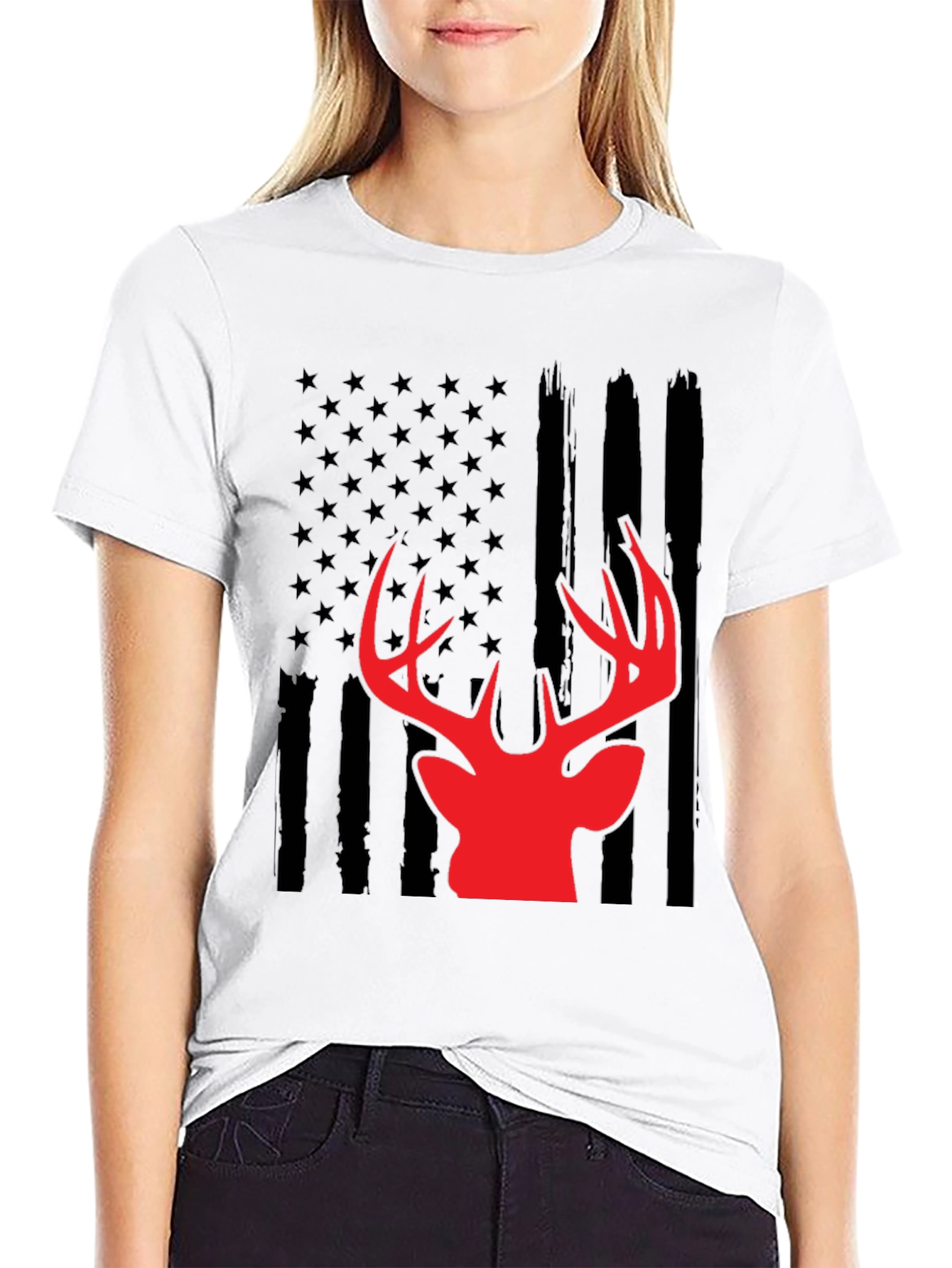 American Flag Deer Graphic Tee