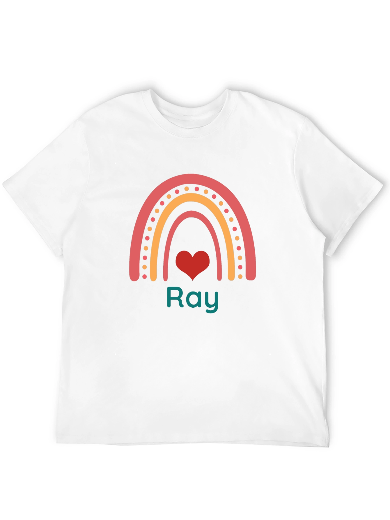 Rainbow Heart Personalized T-Shirt - Ray