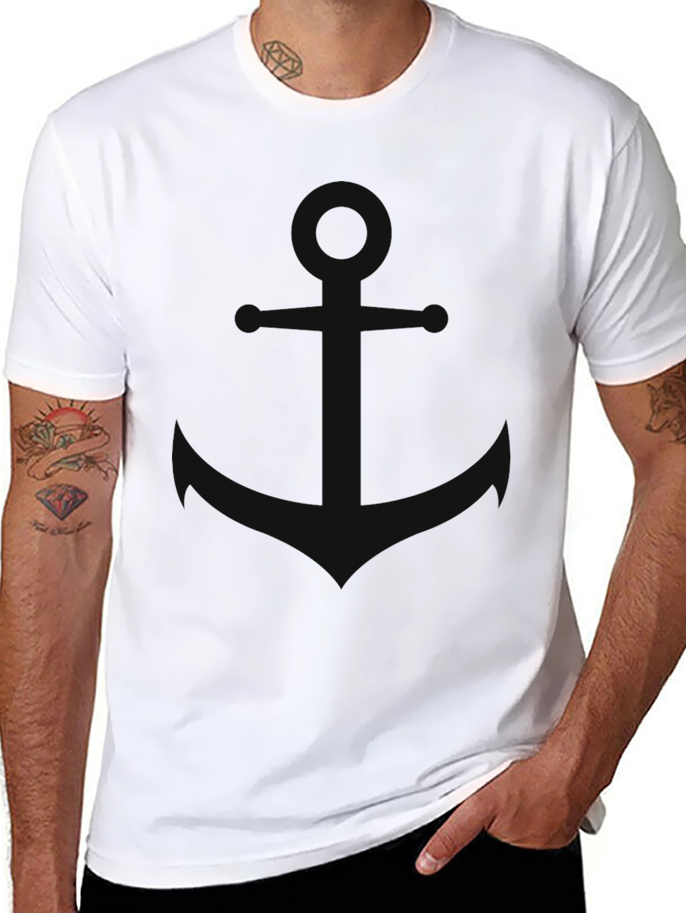 Black Anchor Graphic T-Shirt