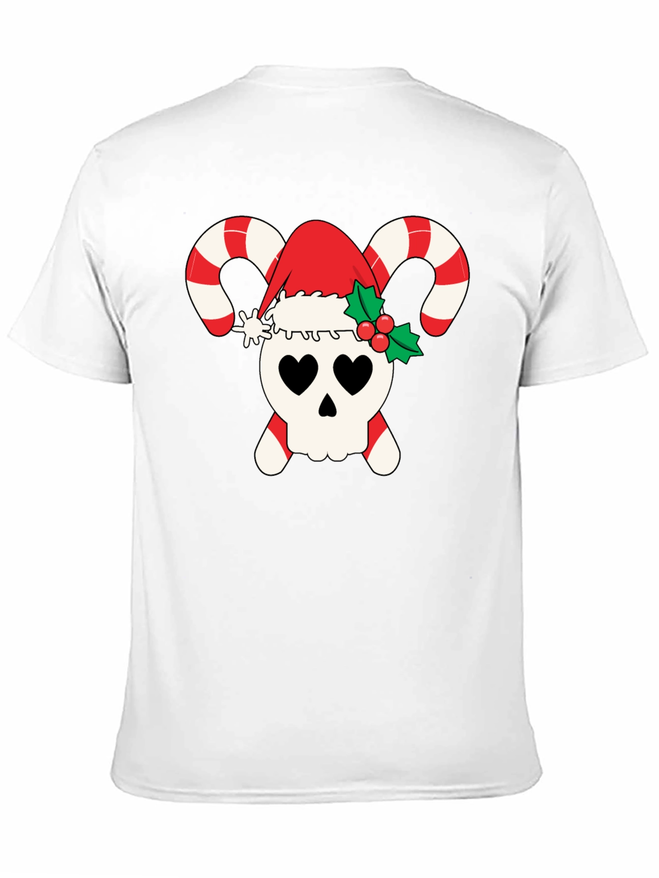 Candy Cane Skull Christmas T-Shirt