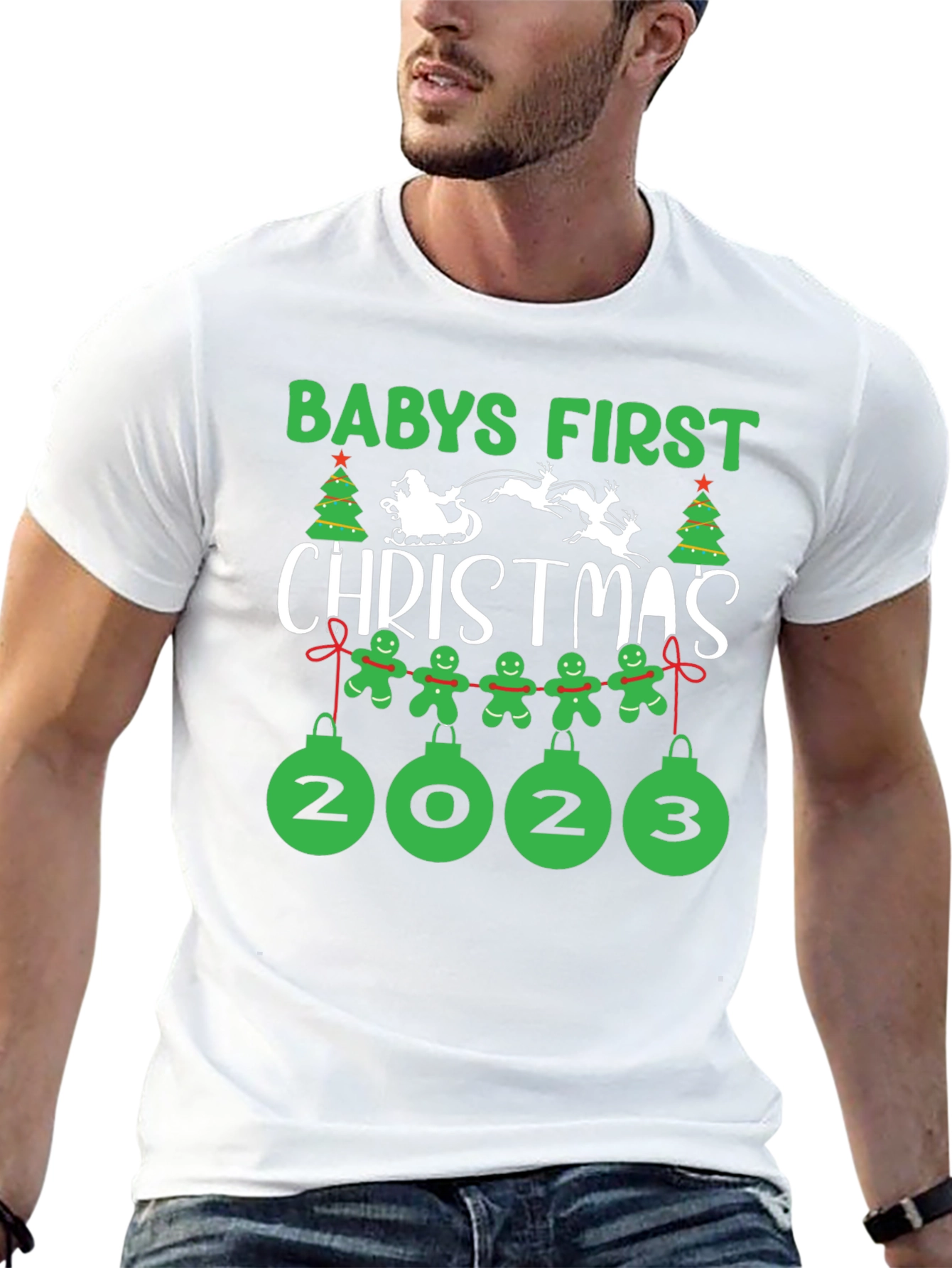Babys First Christmas 2023 Holiday T-Shirt