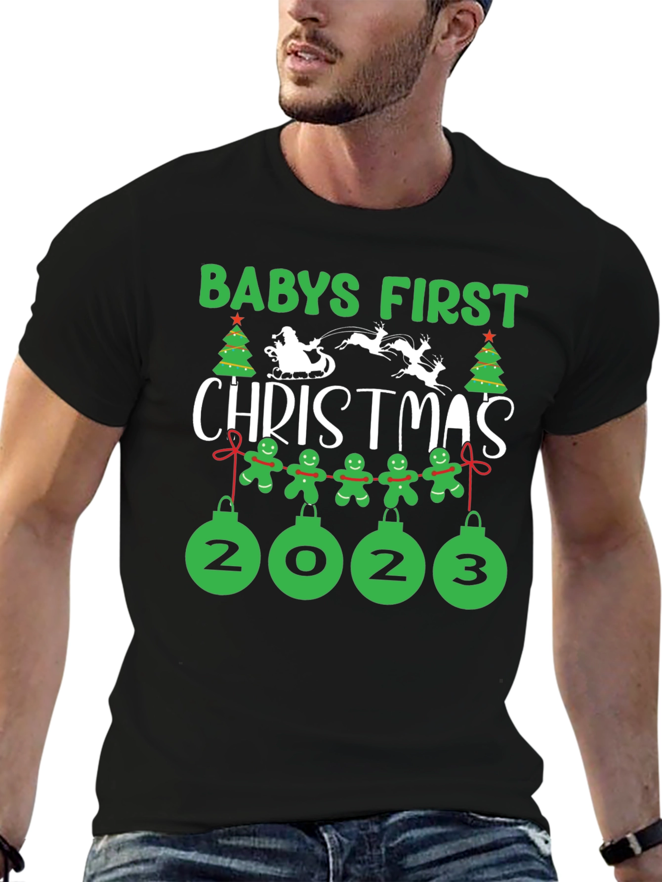 Babys First Christmas 2023 Holiday T-Shirt