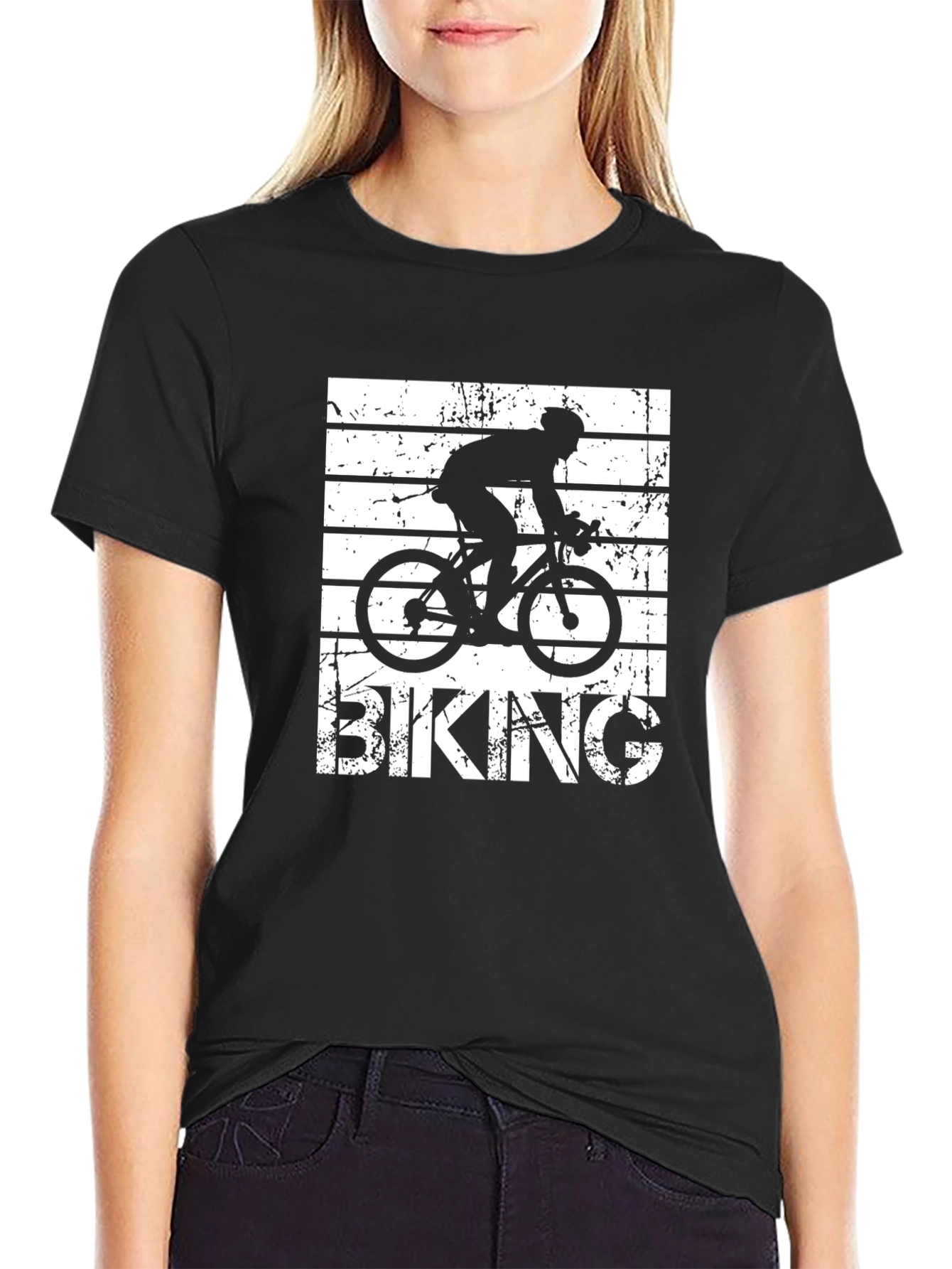 Biking Silhouette Graphic Tee - Cycling T-Shirt