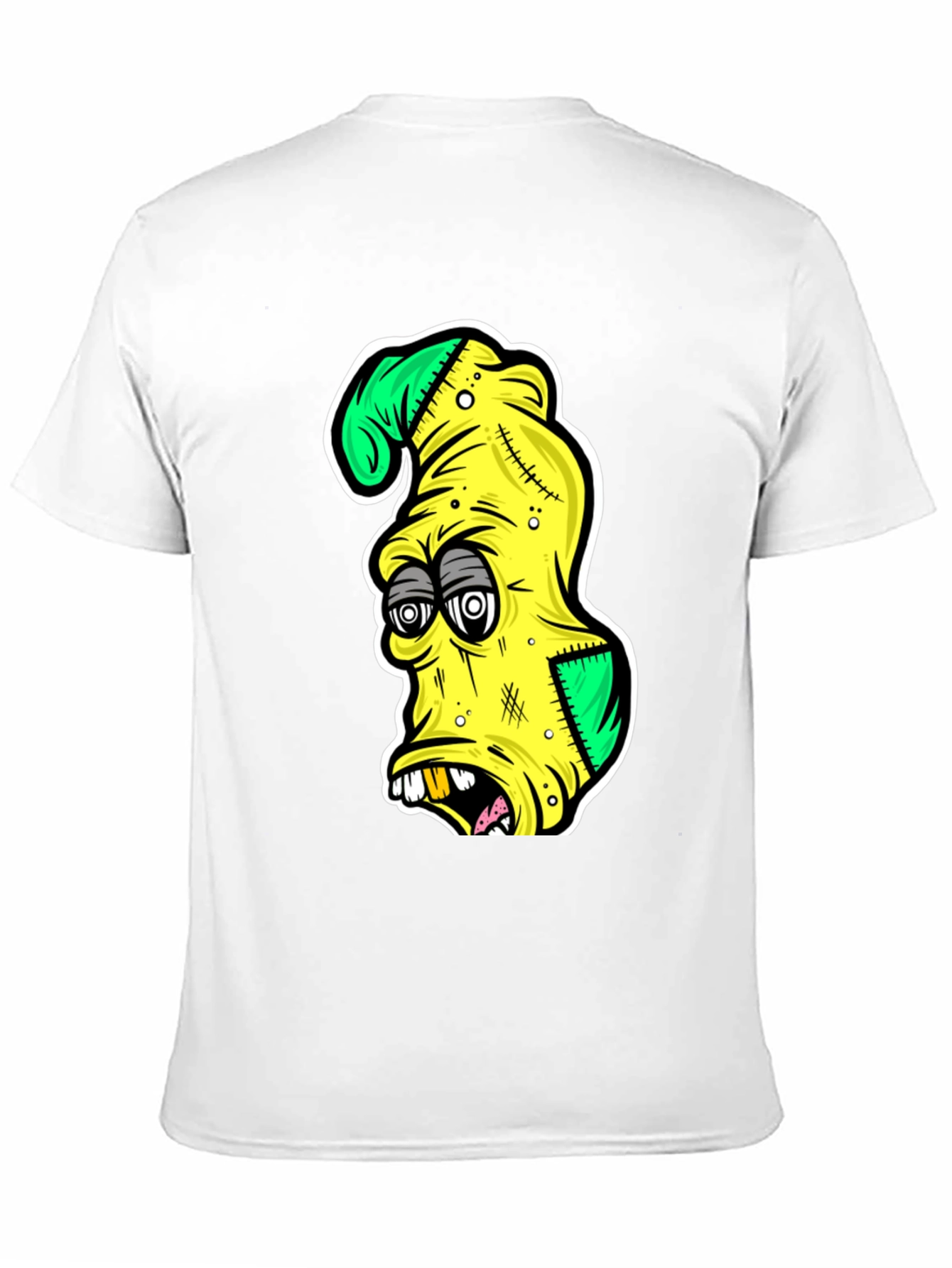 Cartoon Zombie Head Graphic T-Shirt