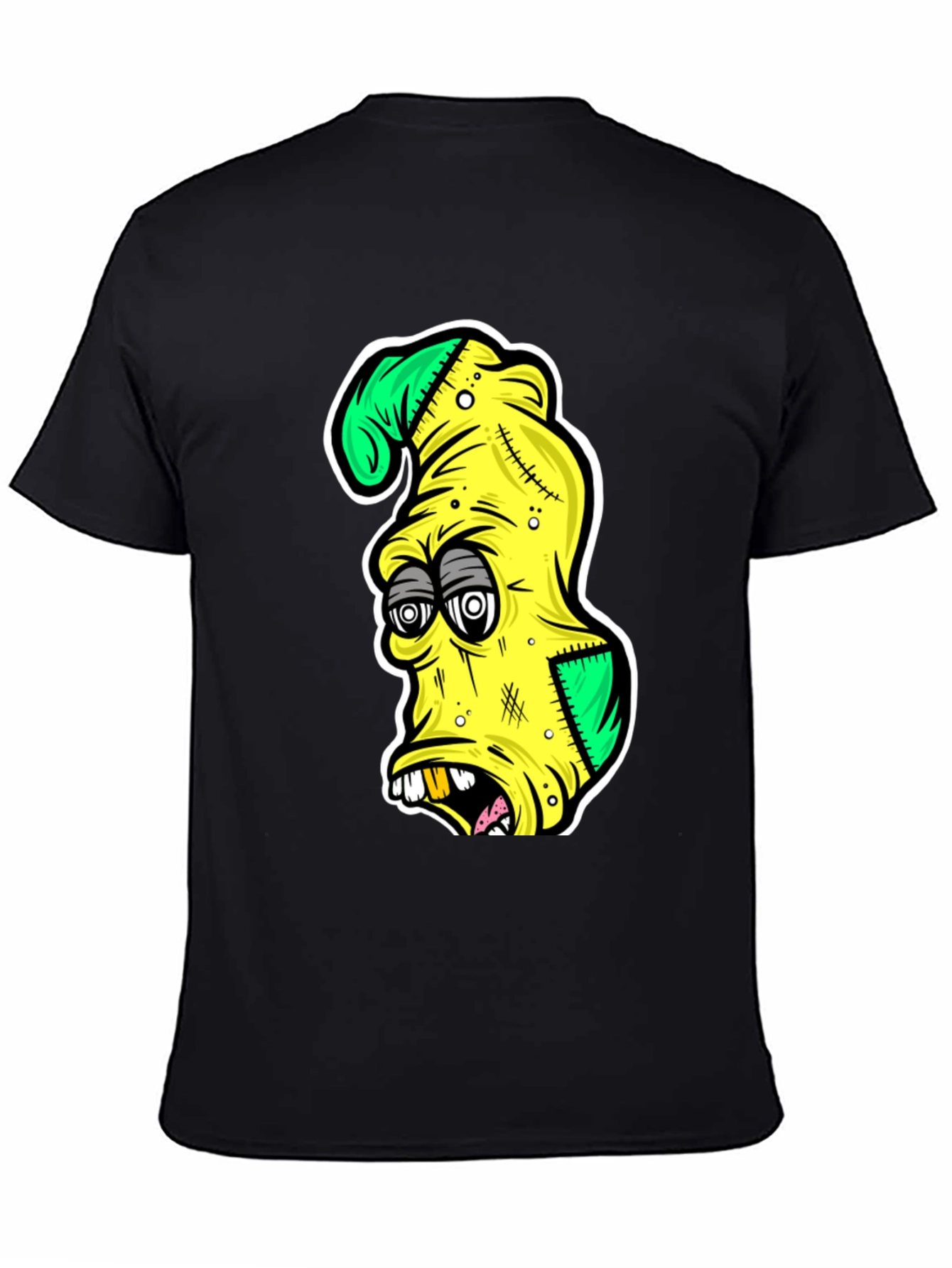 Cartoon Zombie Head Graphic T-Shirt