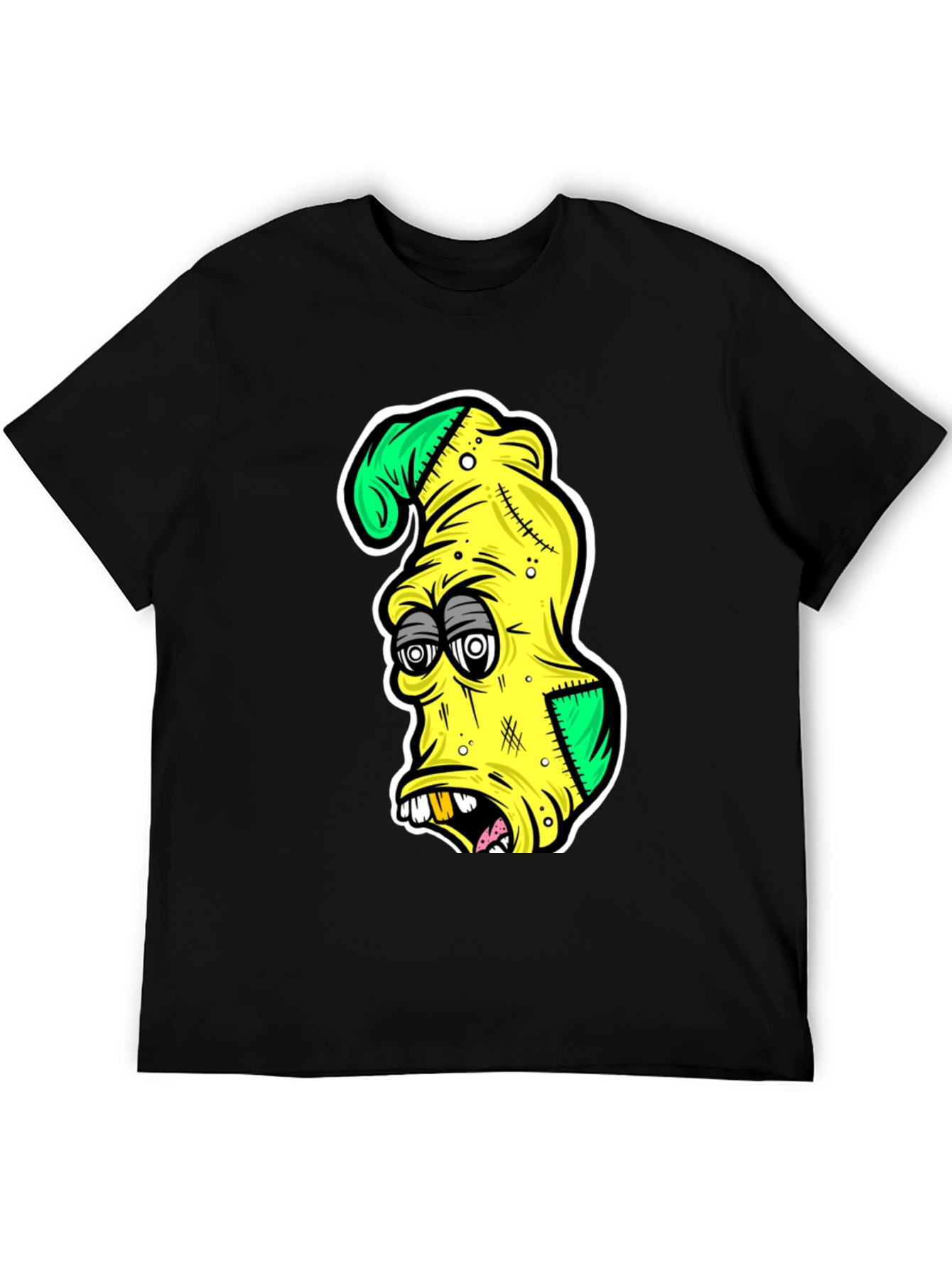 Cartoon Zombie Head Graphic T-Shirt