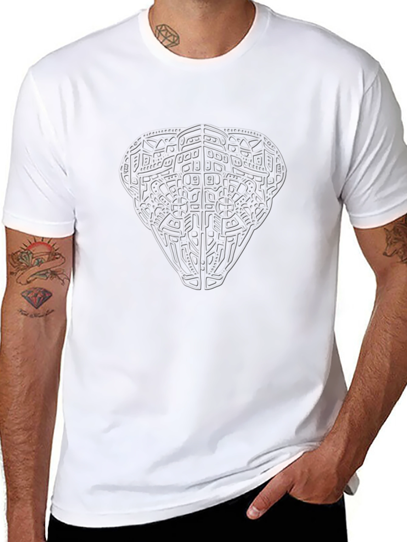 Abstract Design Black T-Shirt for Men