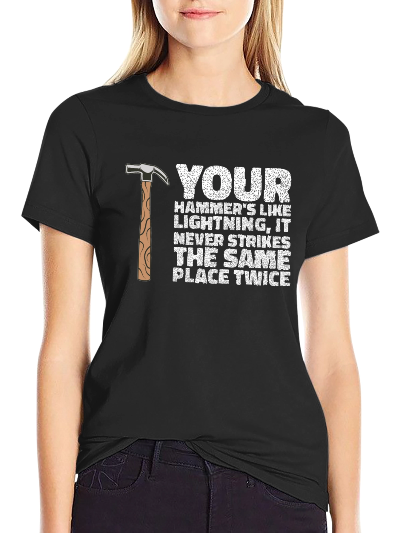 Hammer Lightning Strike Graphic T-Shirt