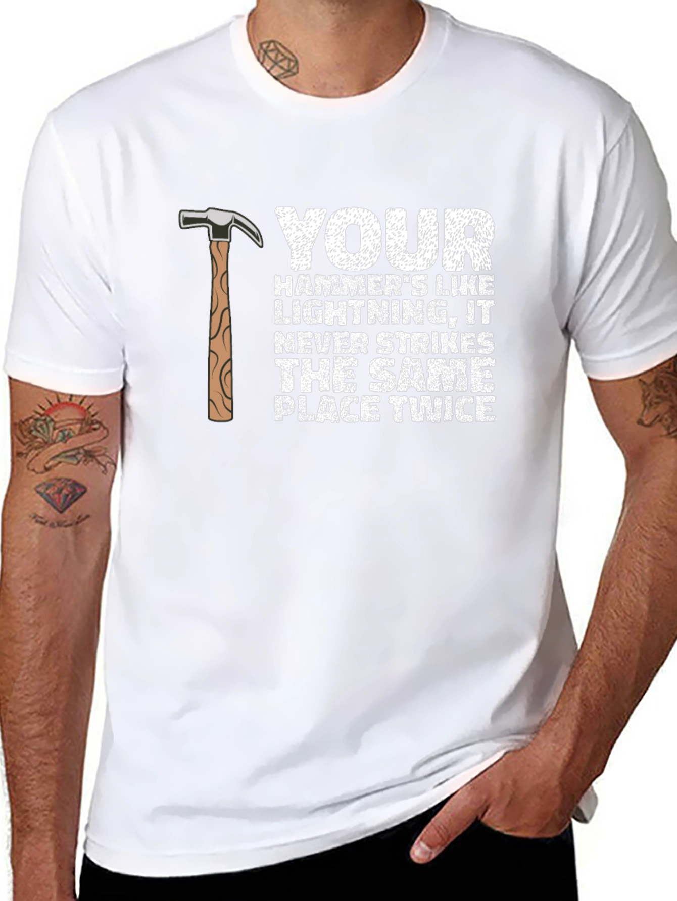 Hammer Lightning Strike Graphic T-Shirt