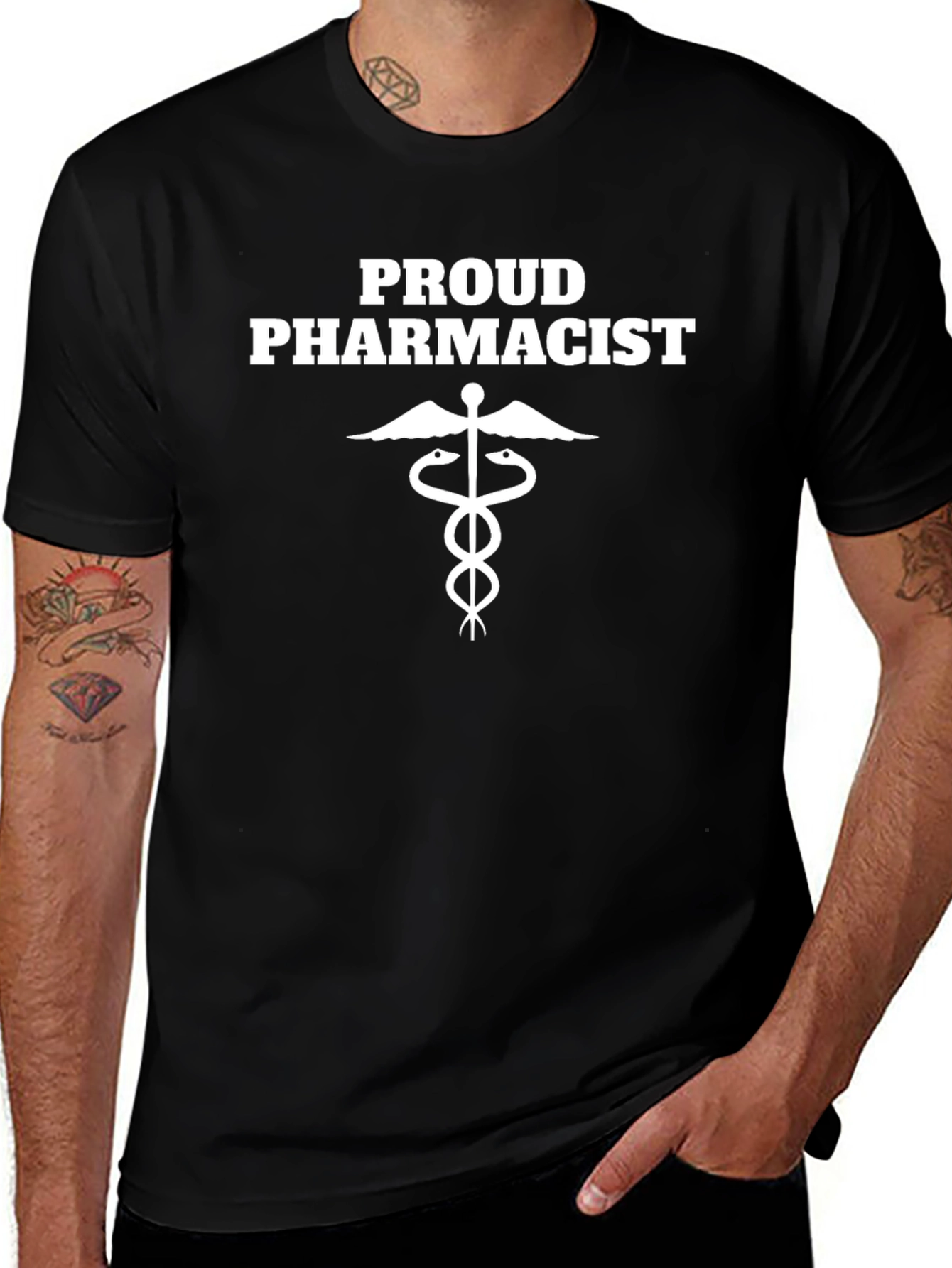 Proud Pharmacist Graphic Tee - Black
