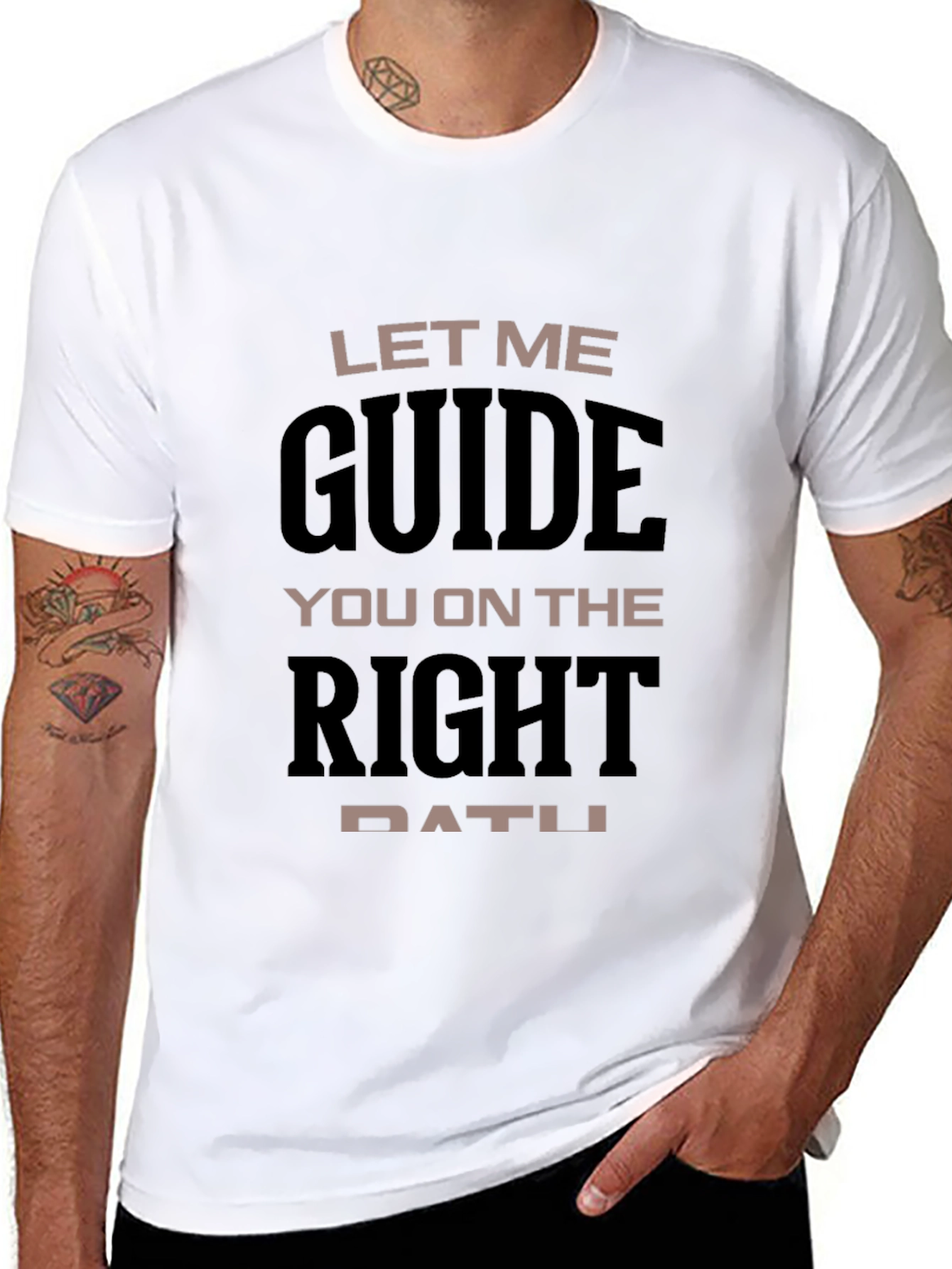 Guide You T-Shirt | Black Crew Neck Tee