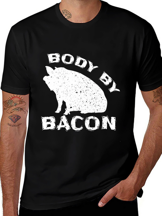 Body By Bacon Black Graphic T-Shirt