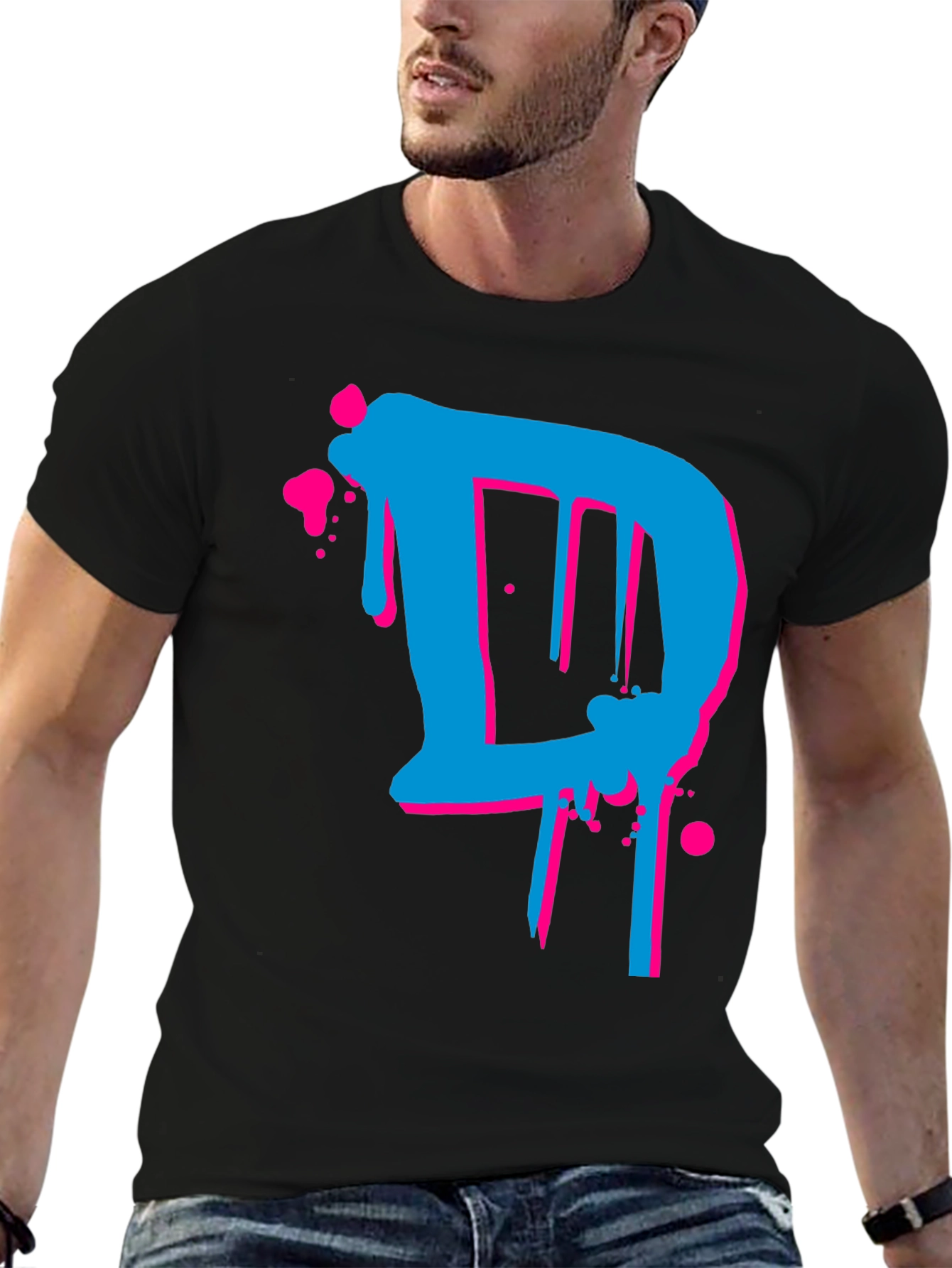 Modern Art Graphic Tee - Dripping Letter D