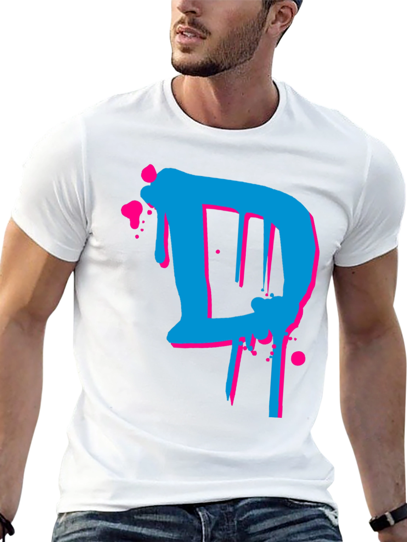 Modern Art Graphic Tee - Dripping Letter D
