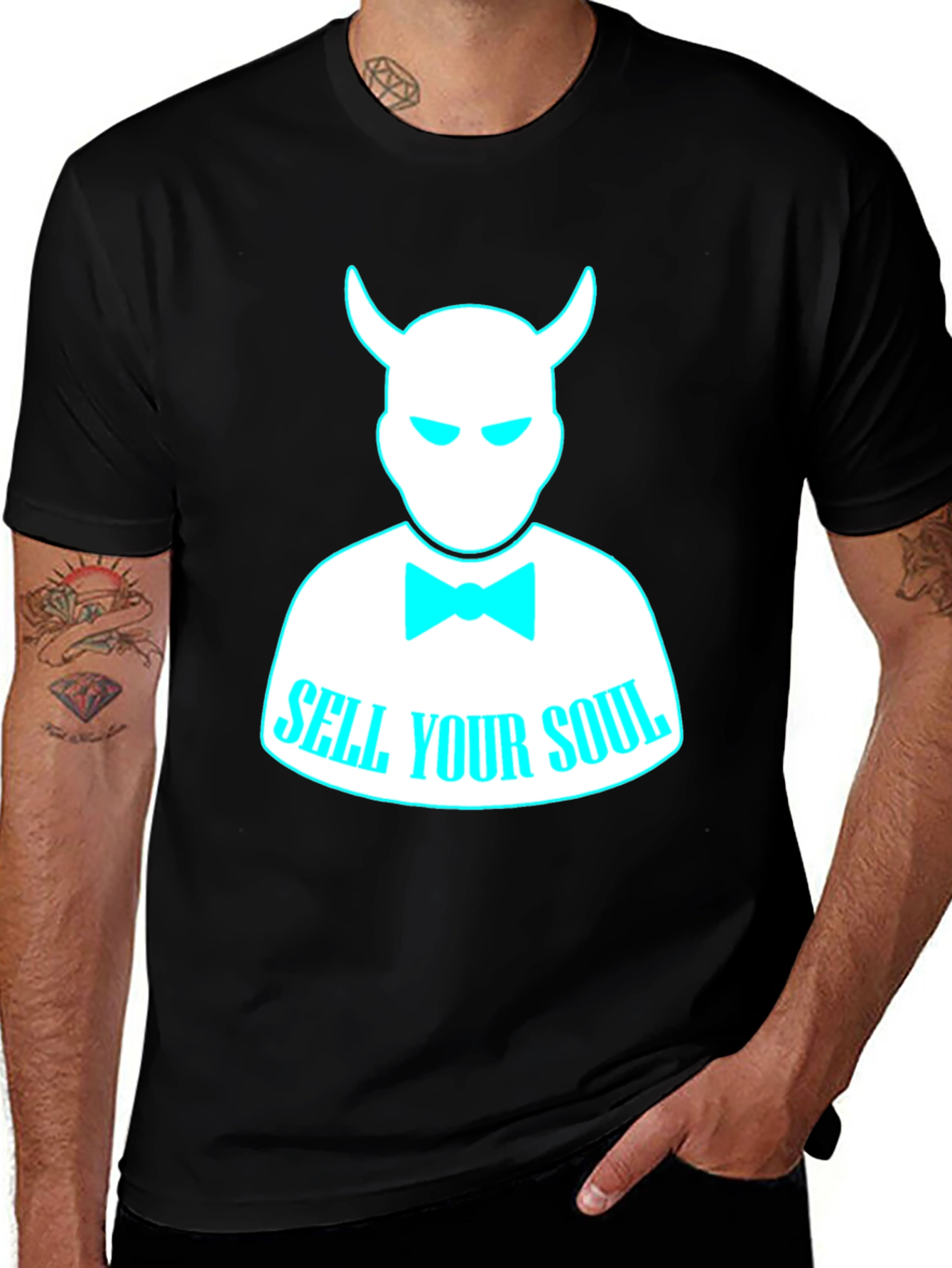 Sell Your Soul Tee - Devilish Bowtie Graphic T-Shirt