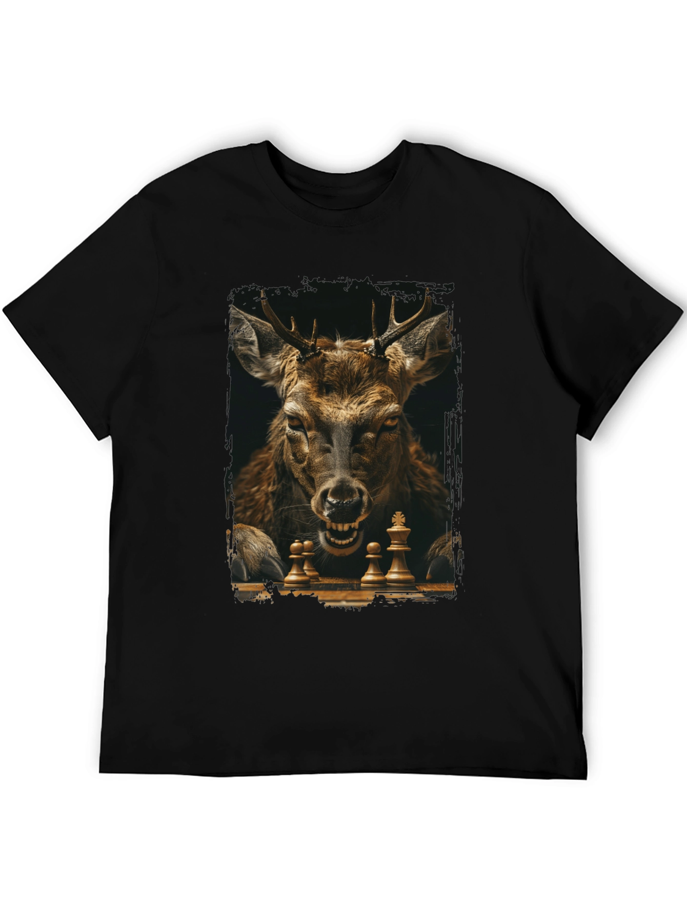 Chess Deer Graphic Tee - Unique Animal Design