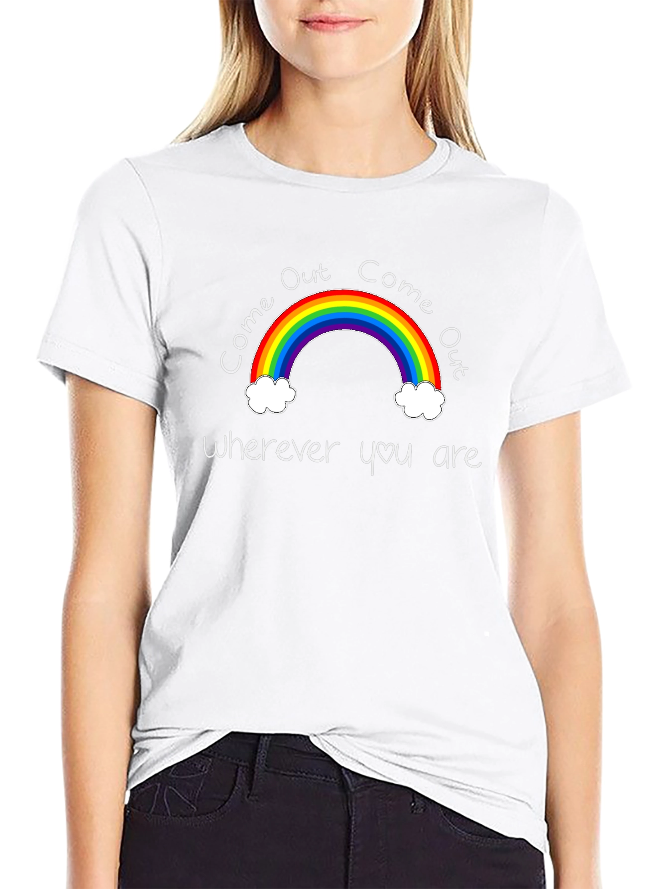 Come Out Rainbow Graphic Tee - Black