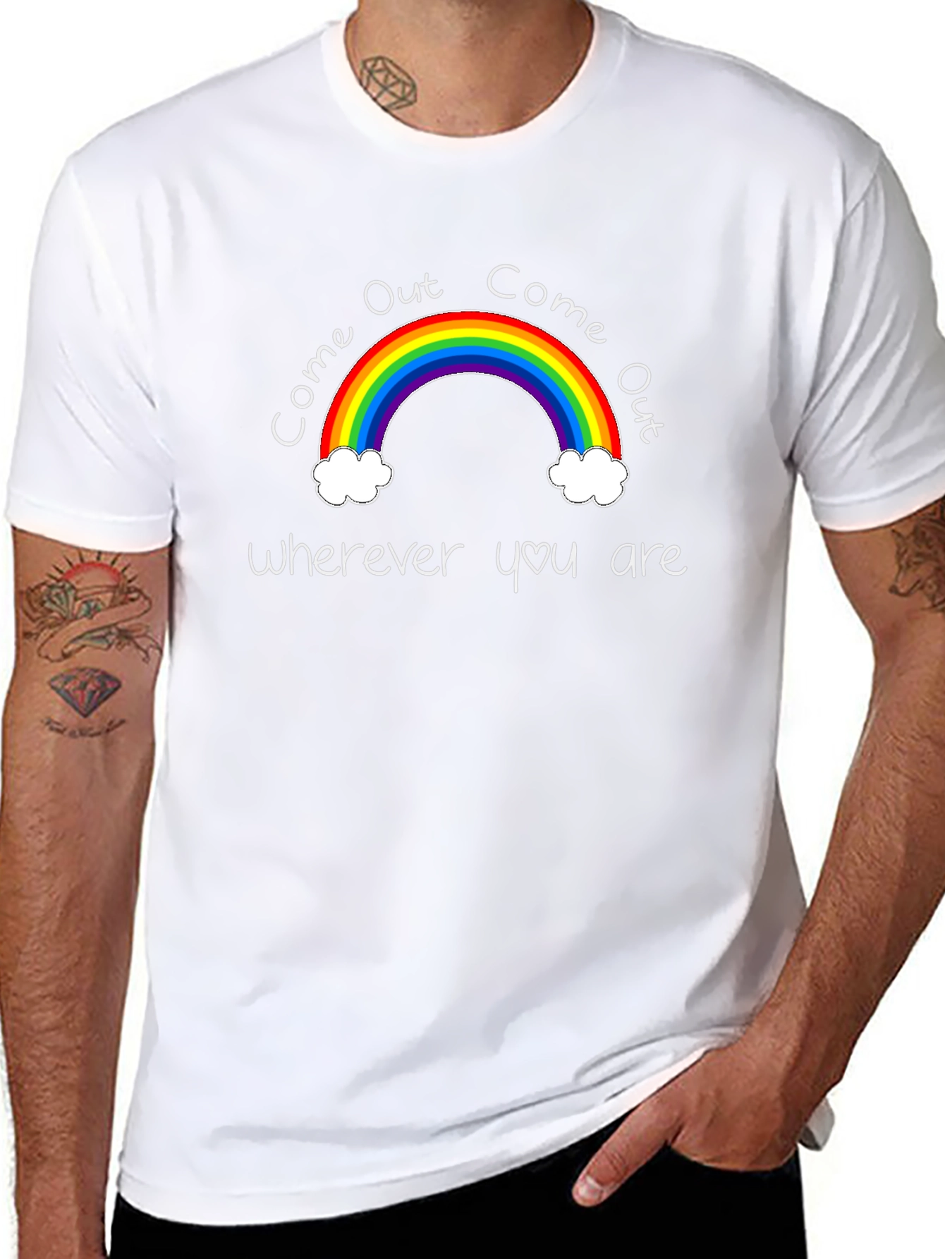 Come Out Rainbow Graphic Tee - Black
