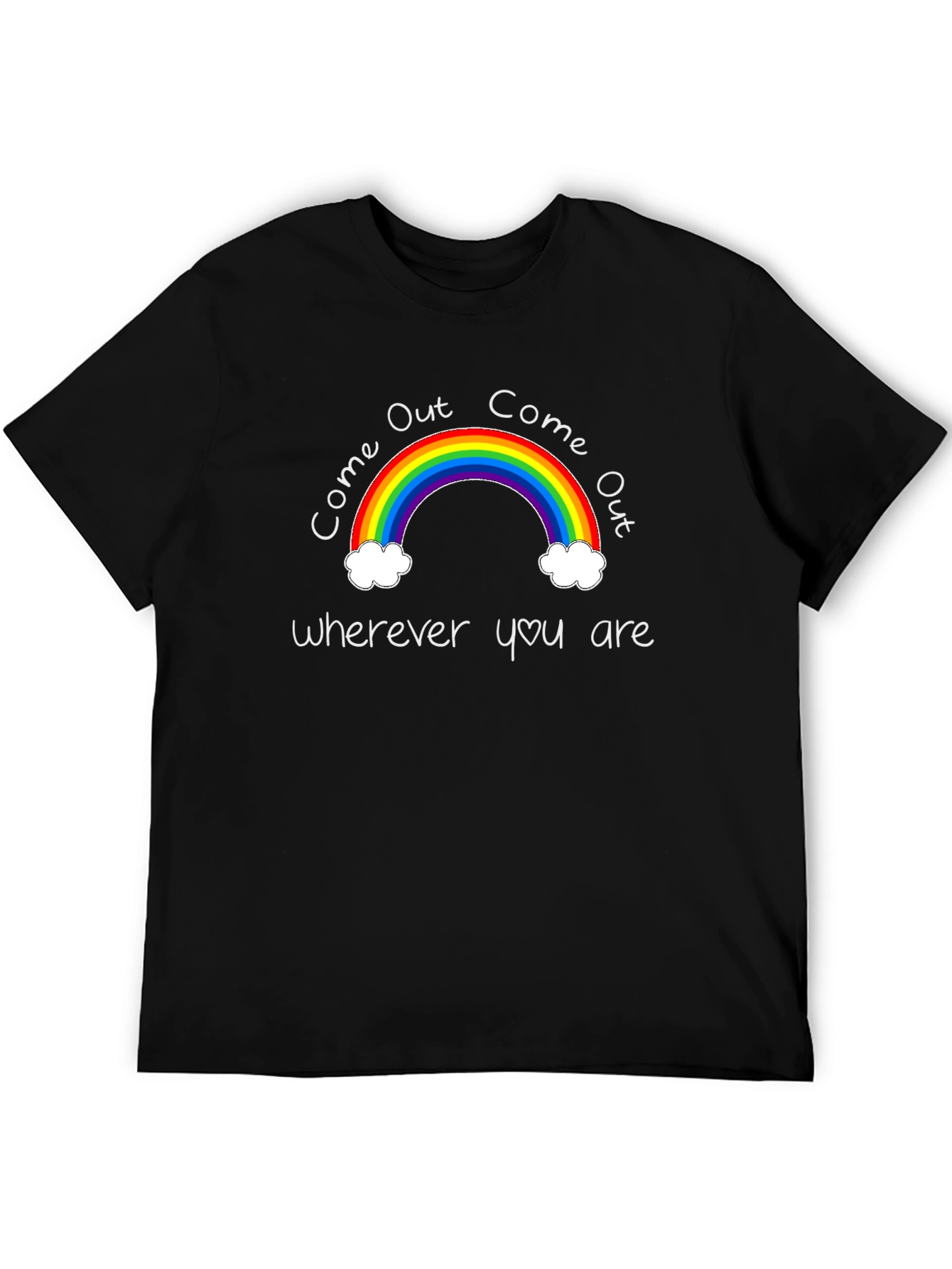 Come Out Rainbow Graphic Tee - Black