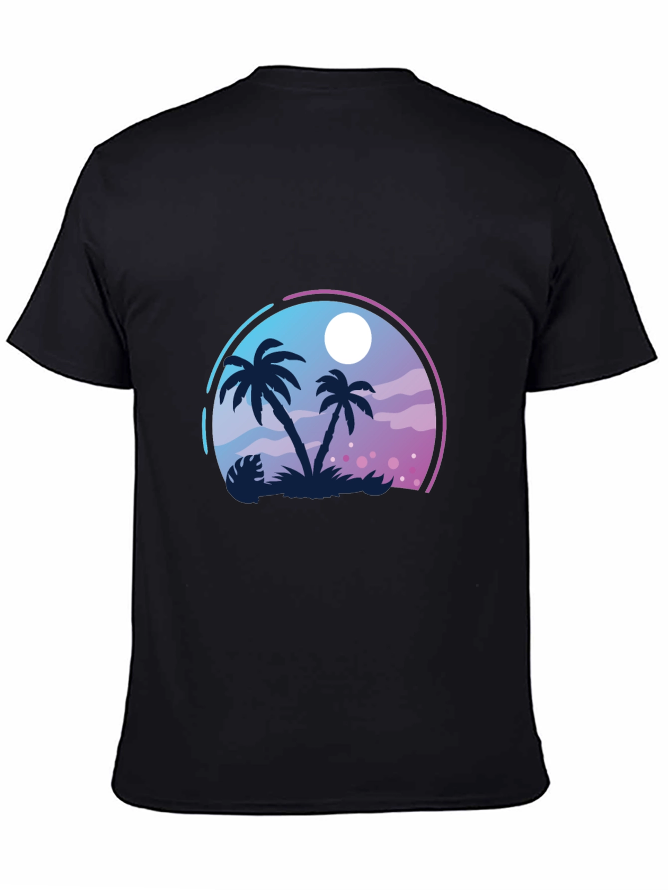 Tropical Palm Tree Graphic Black T-Shirt