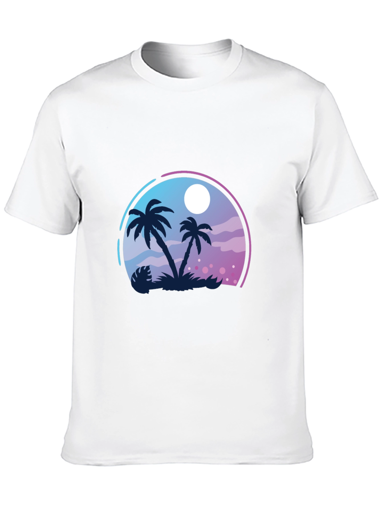 Tropical Palm Tree Graphic Black T-Shirt