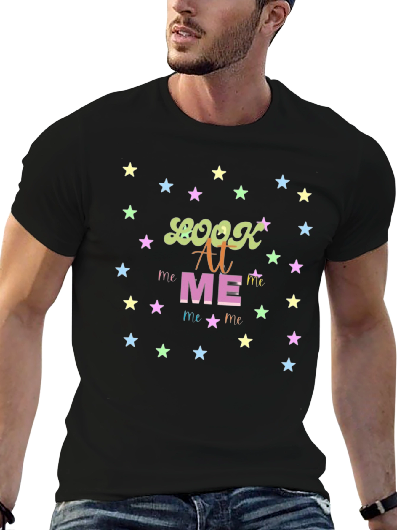 Look At Me Graphic Tee - Trendy Star Design