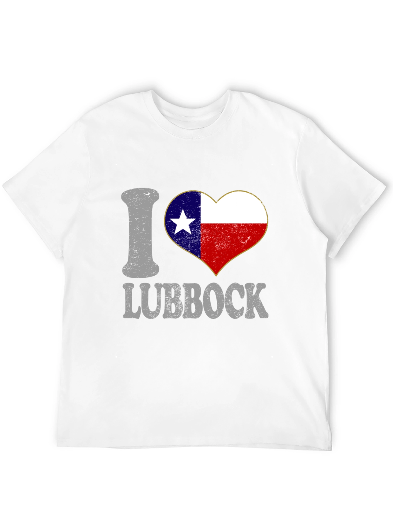 I Heart Lubbock Texas Flag Tee