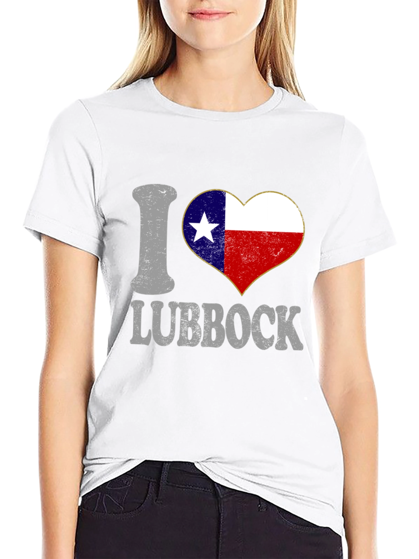 I Heart Lubbock Texas Flag Tee