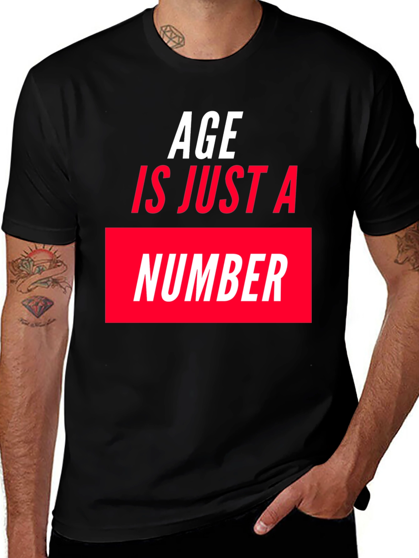 Age is Just a Number Graphic T-Shirt - Black