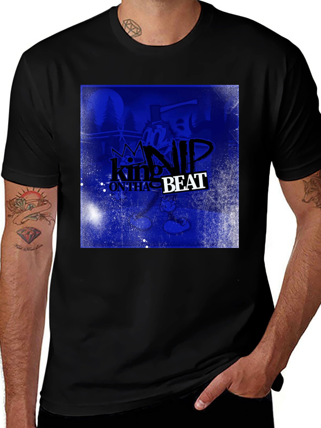 King Nip On Tha Beat Black T-Shirt