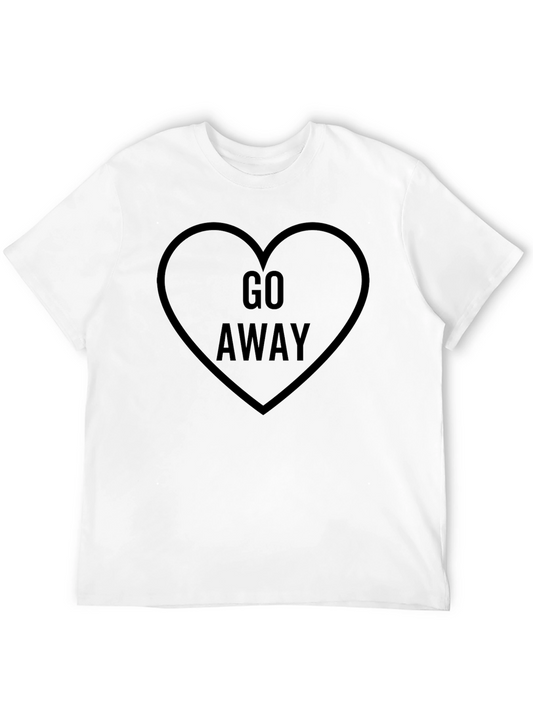 Go Away Heart Graphic Black Tee - Sarcastic Style