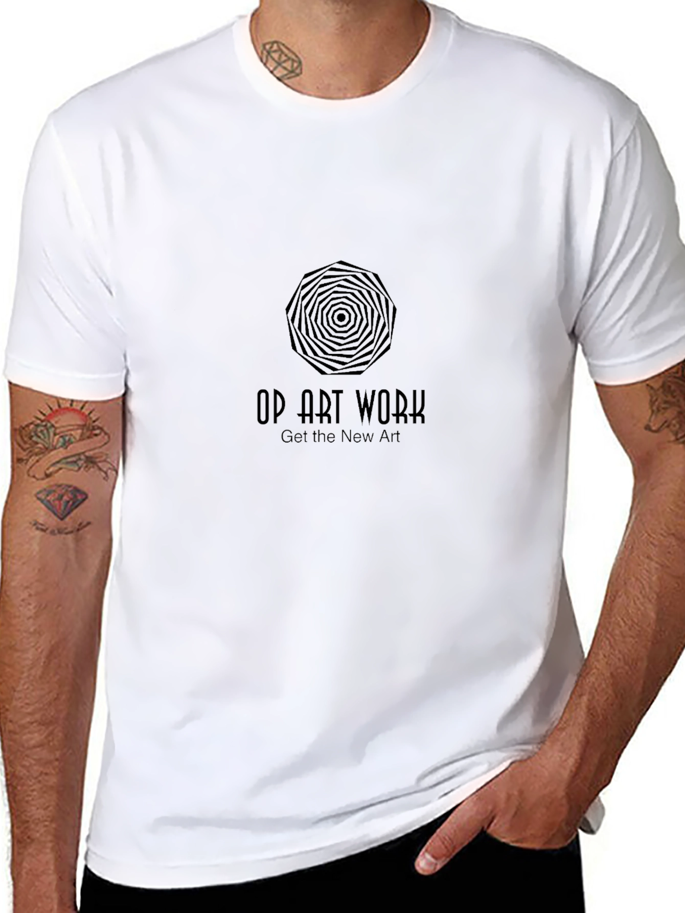 Op Art Work Black T-Shirt