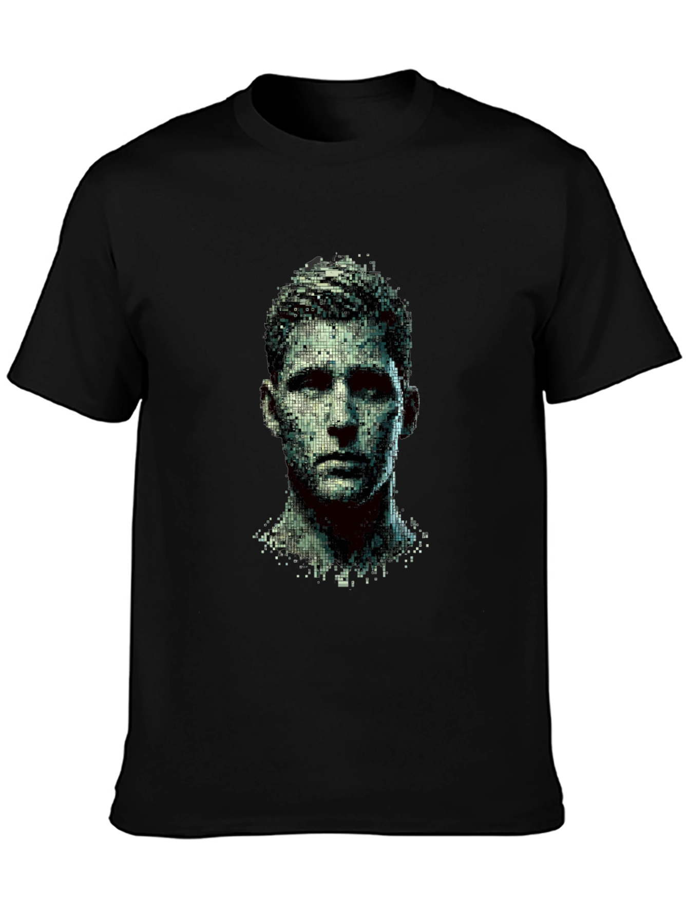 Pixel Art Portrait Black T-Shirt