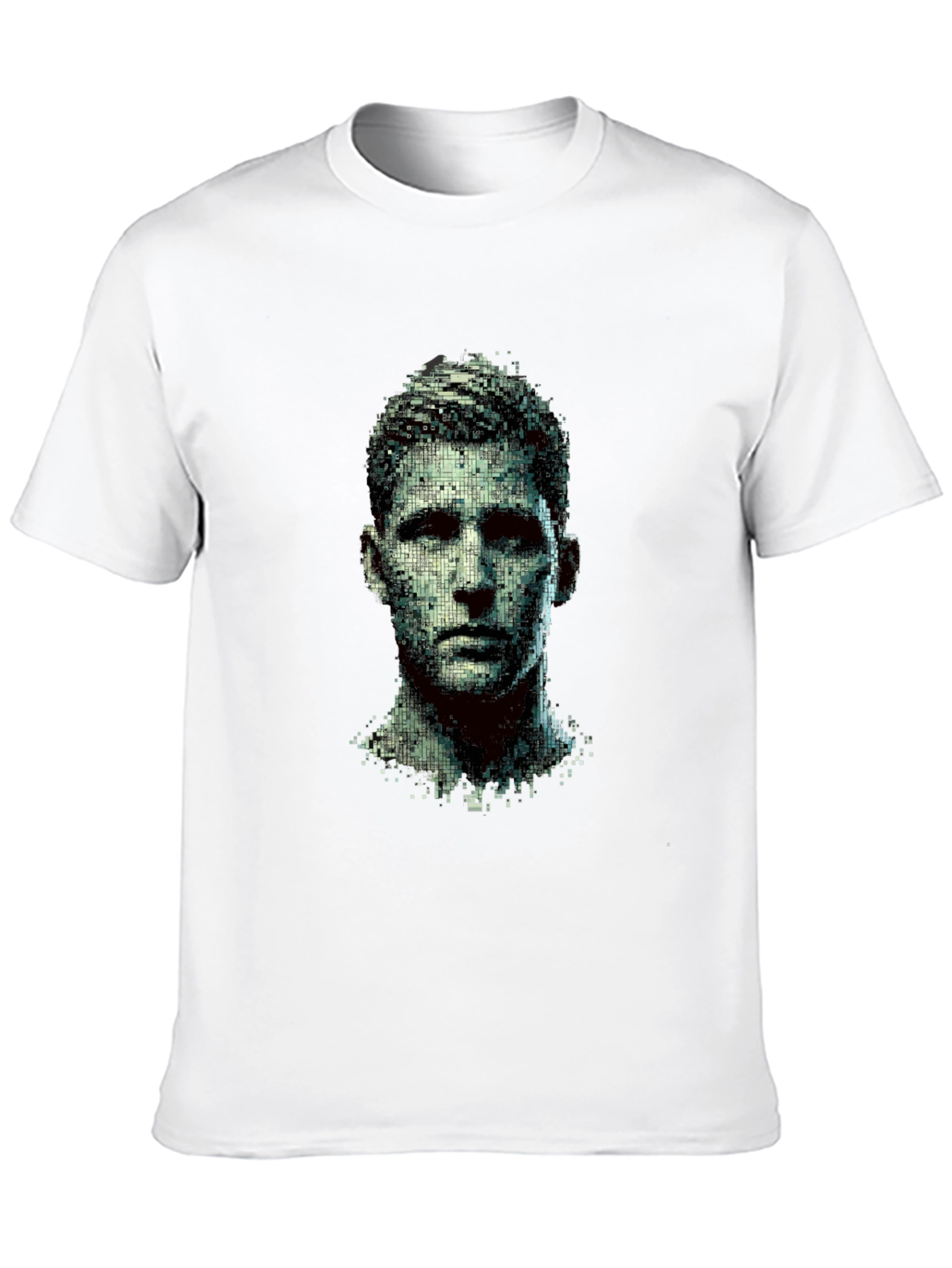 Pixel Art Portrait Black T-Shirt