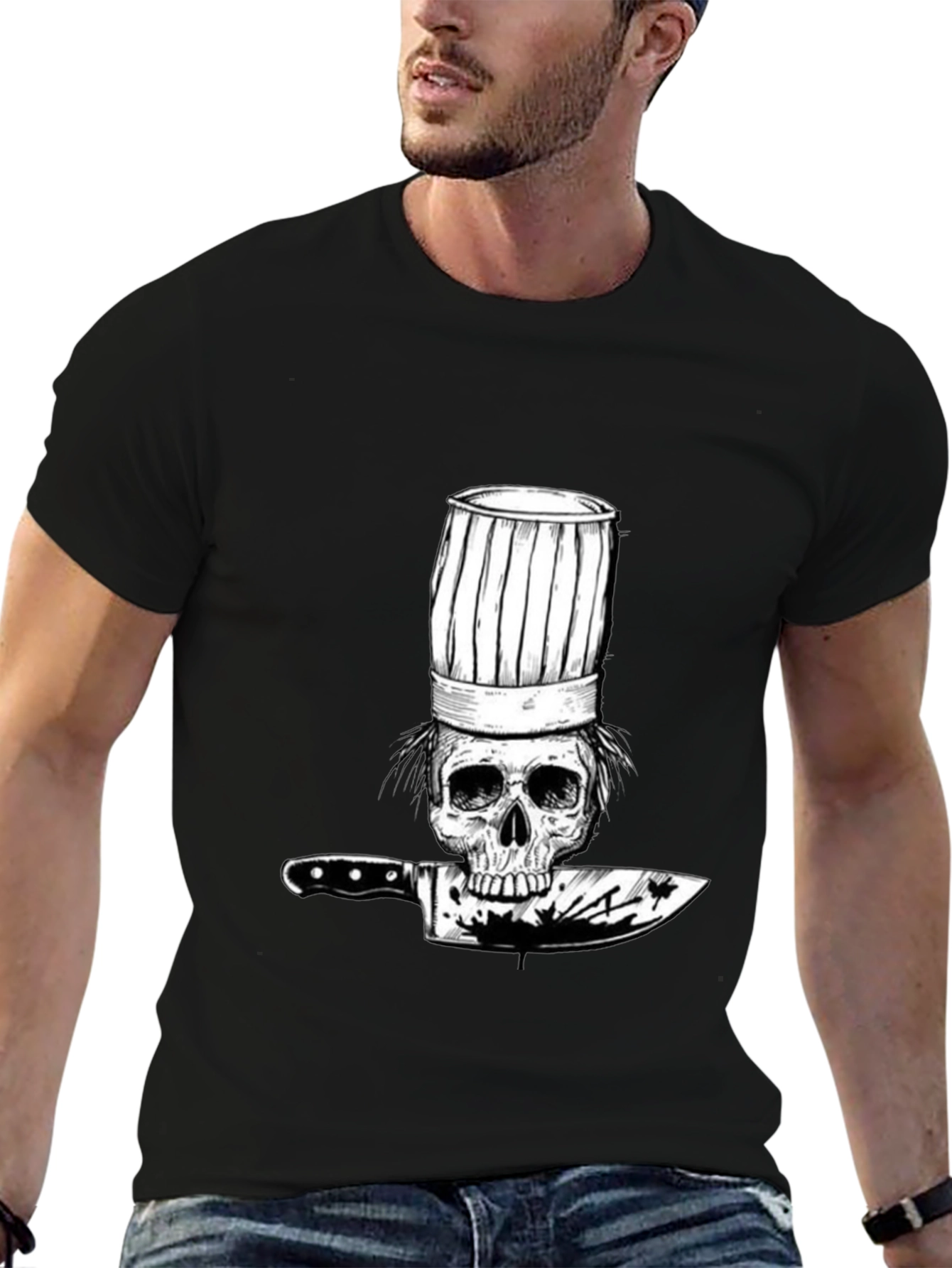 Skull Chef T-Shirt - Culinary Skeleton Graphic Tee