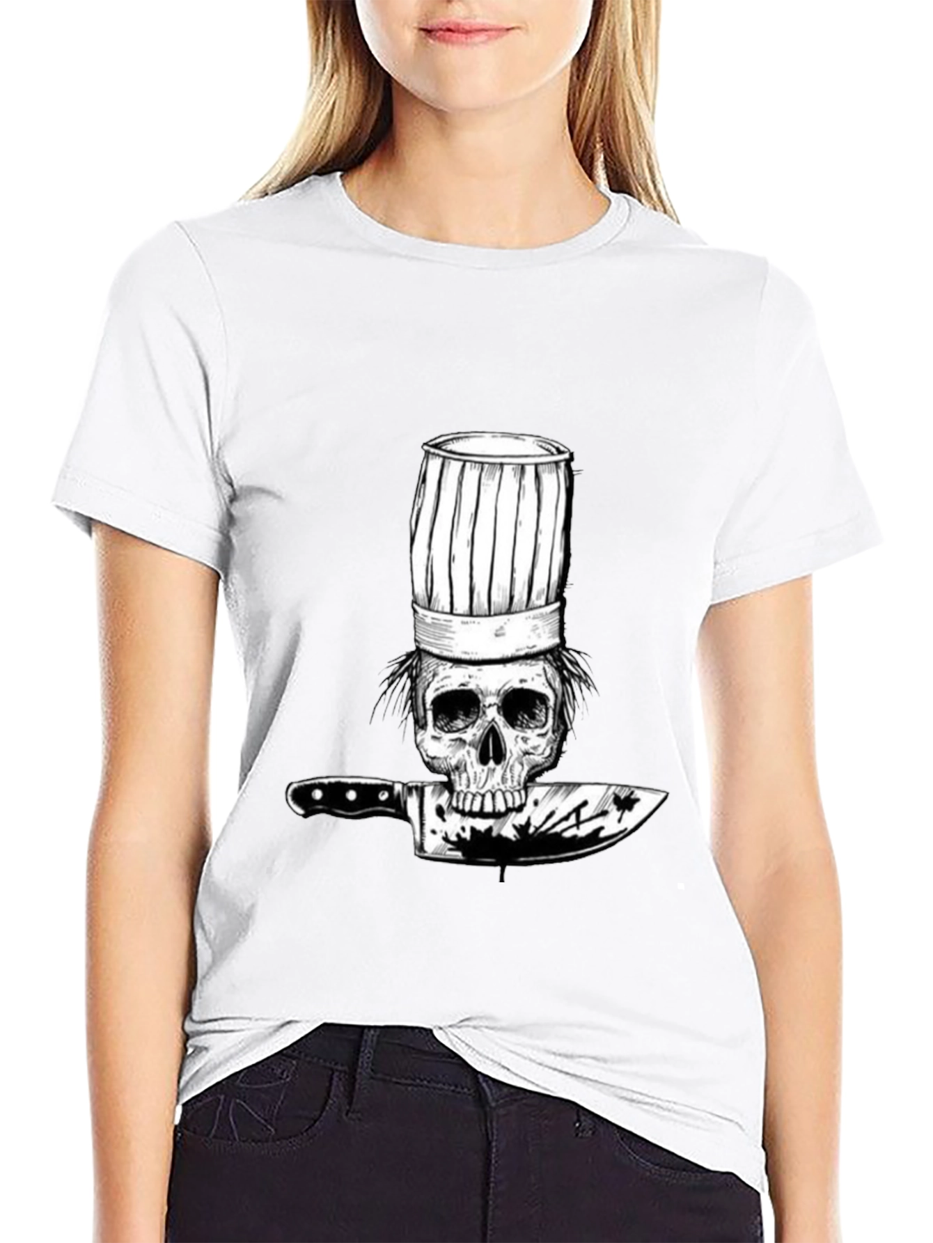Skull Chef T-Shirt - Culinary Skeleton Graphic Tee